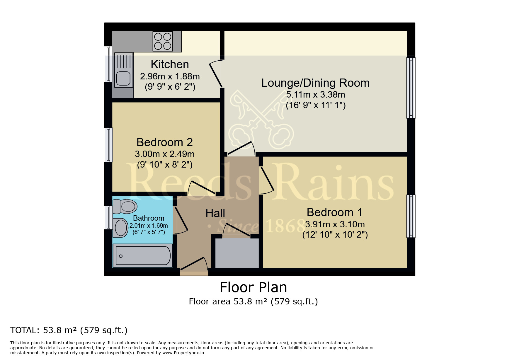 Floorplan of 2 bedroom  Flat for sale, Howty Close, Cheshire, SK9