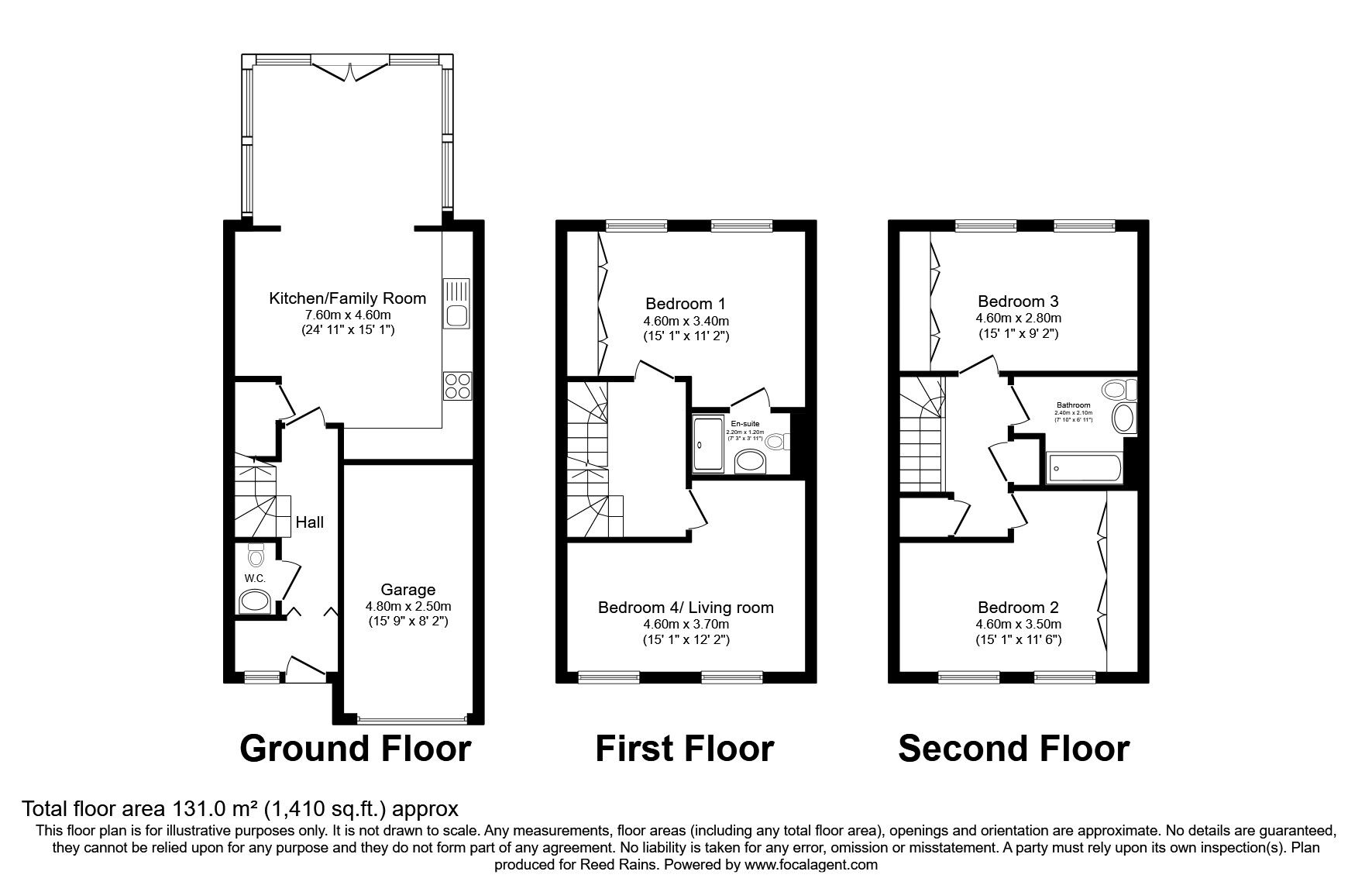 Floorplan of 4 bedroom End Terrace House for sale, Finsbury Way, Handforth, Cheshire, SK9