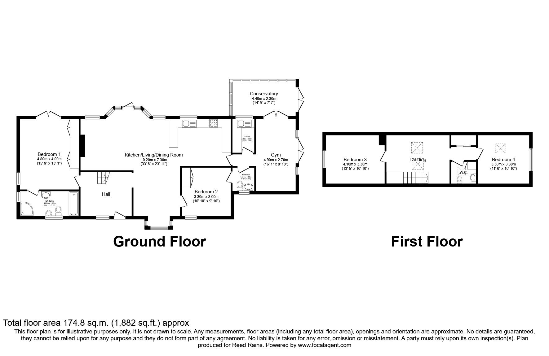 Floorplan of 4 bedroom Detached Bungalow for sale, Kings Road, Wilmslow, Cheshire, SK9