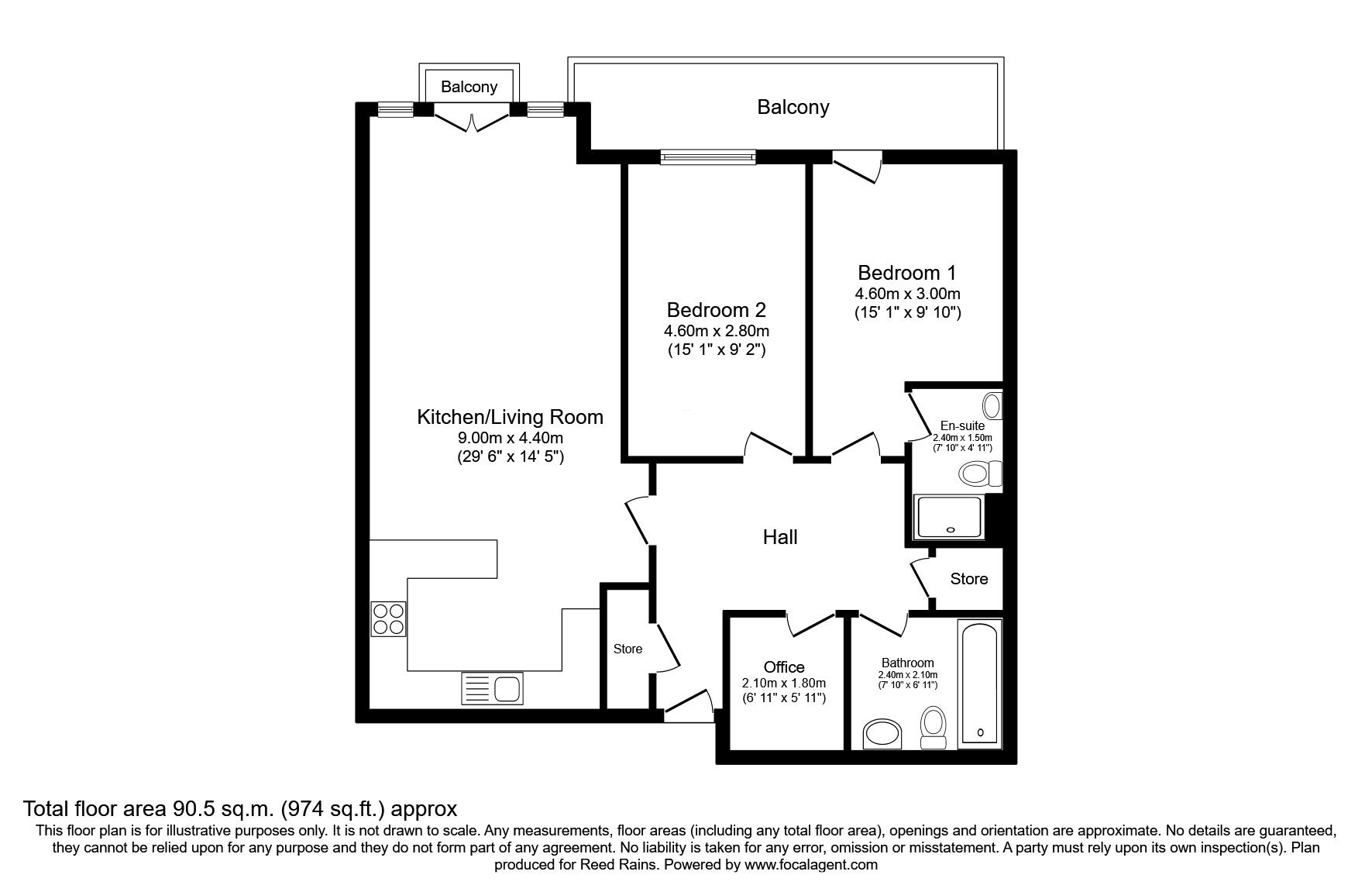 Floorplan of 2 bedroom  Flat for sale, Station Road, Wilmslow, Cheshire, SK9