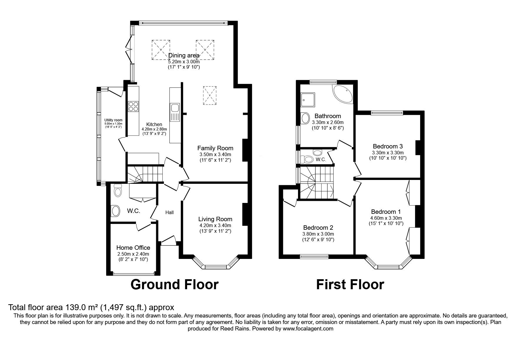 Floorplan of 3 bedroom Semi Detached House for sale, Dean Drive, Wilmslow, Cheshire, SK9