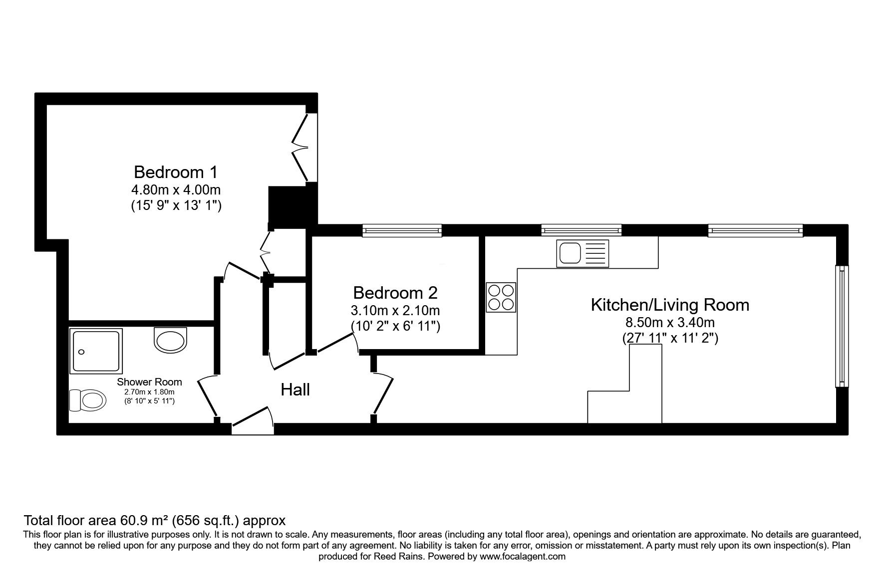 Floorplan of 2 bedroom  Flat for sale, Pembroke House, Hawthorn Street, Cheshire, SK9