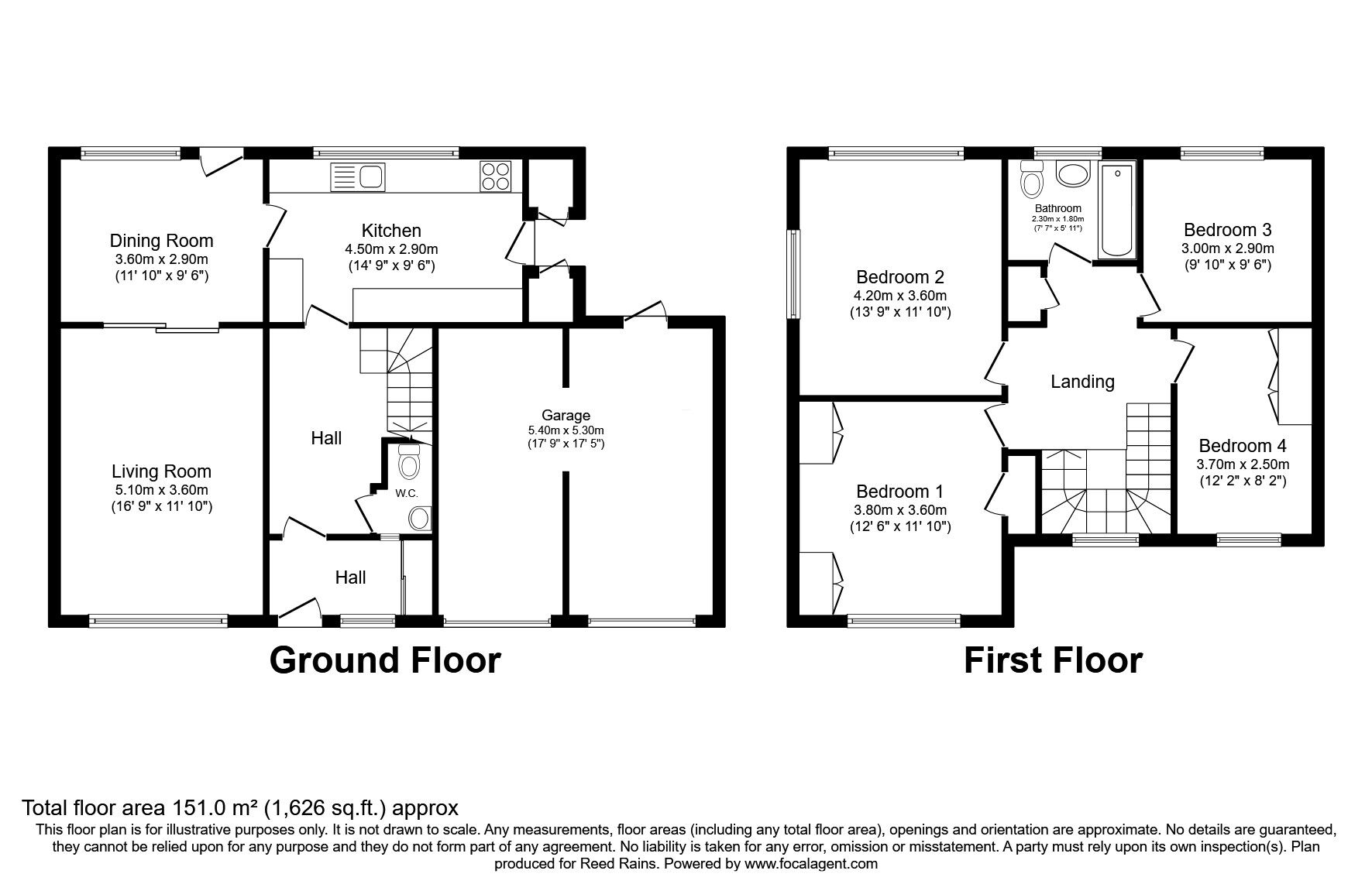 Floorplan of 4 bedroom Detached House for sale, Macclesfield Road, Wilmslow, Cheshire, SK9