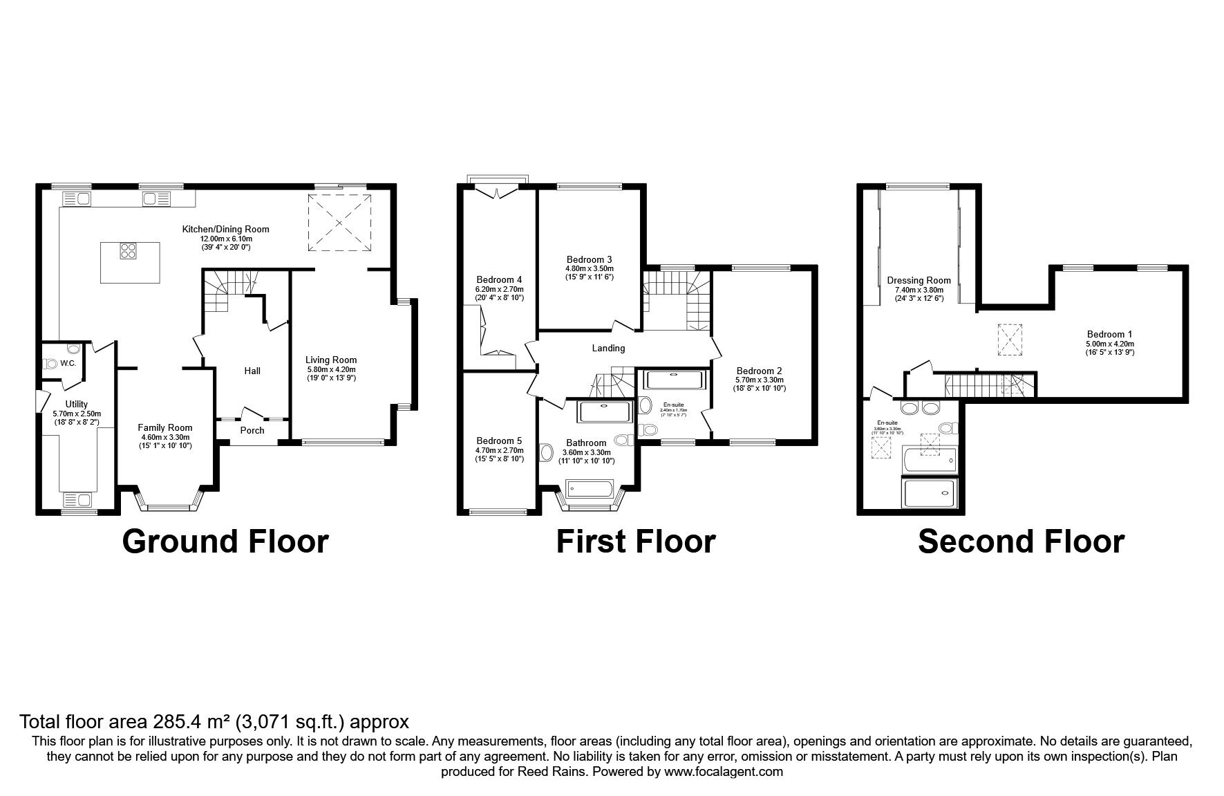 Floorplan of 5 bedroom Detached House to rent, Woodlands Road, Handforth, Cheshire, SK9