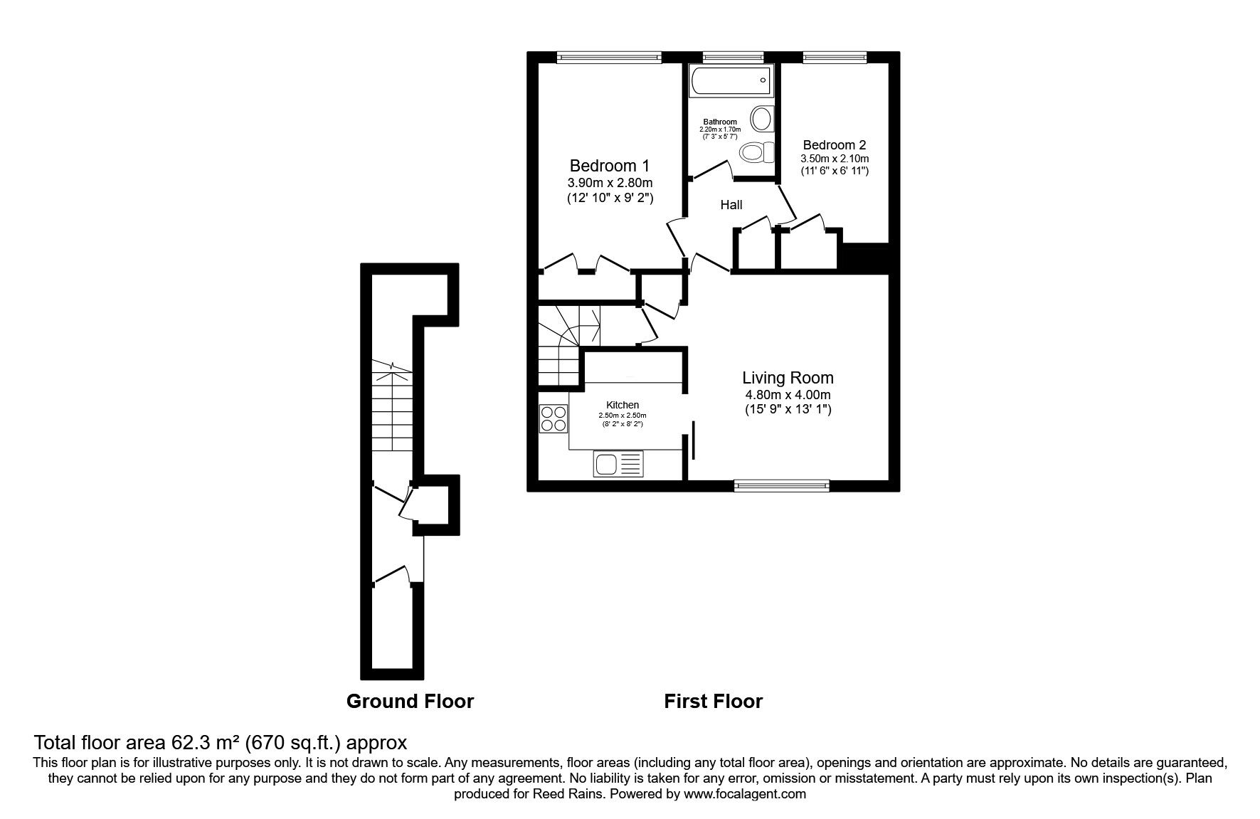 Floorplan of 2 bedroom  Flat for sale, Caldy Road, Handforth, Cheshire, SK9