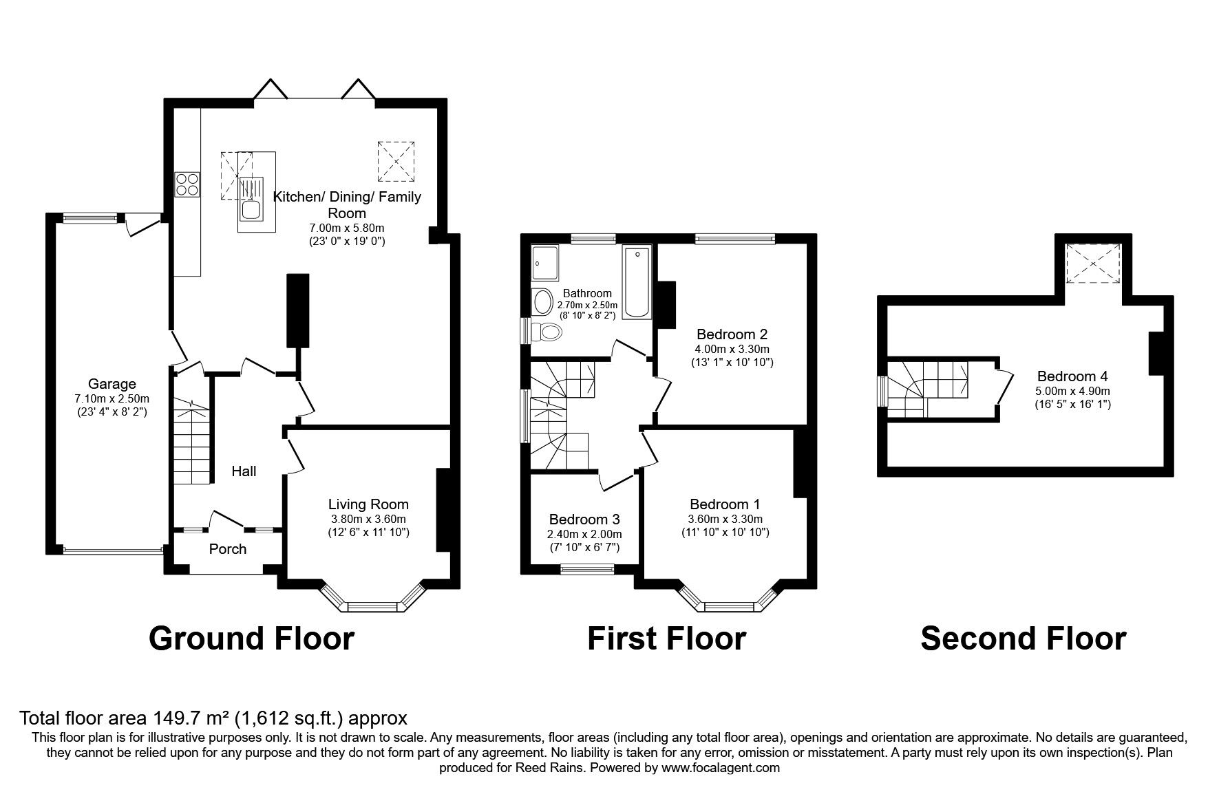 Floorplan of 4 bedroom Semi Detached House for sale, Dean Row Road, Wilmslow, Cheshire, SK9