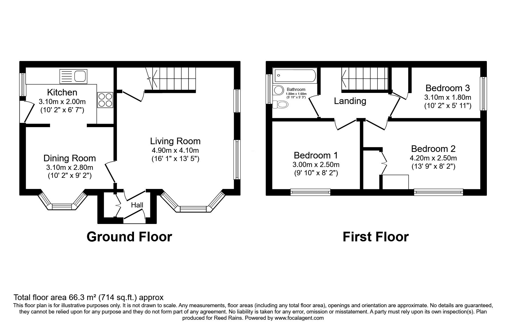 Floorplan of 3 bedroom Semi Detached House for sale, Alveston Drive, Wilmslow, Cheshire, SK9