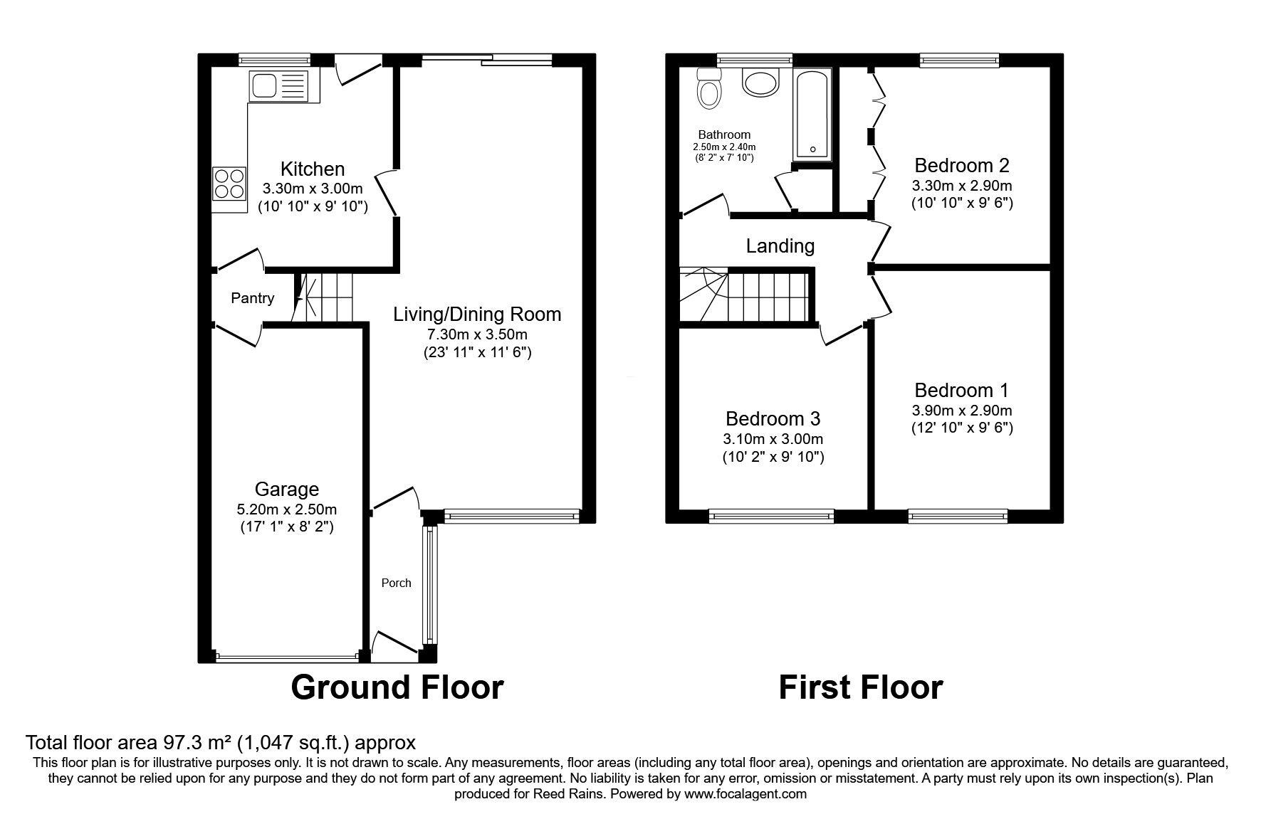 Floorplan of 3 bedroom End Terrace House for sale, Redesmere Drive, Alderley Edge, Cheshire, SK9