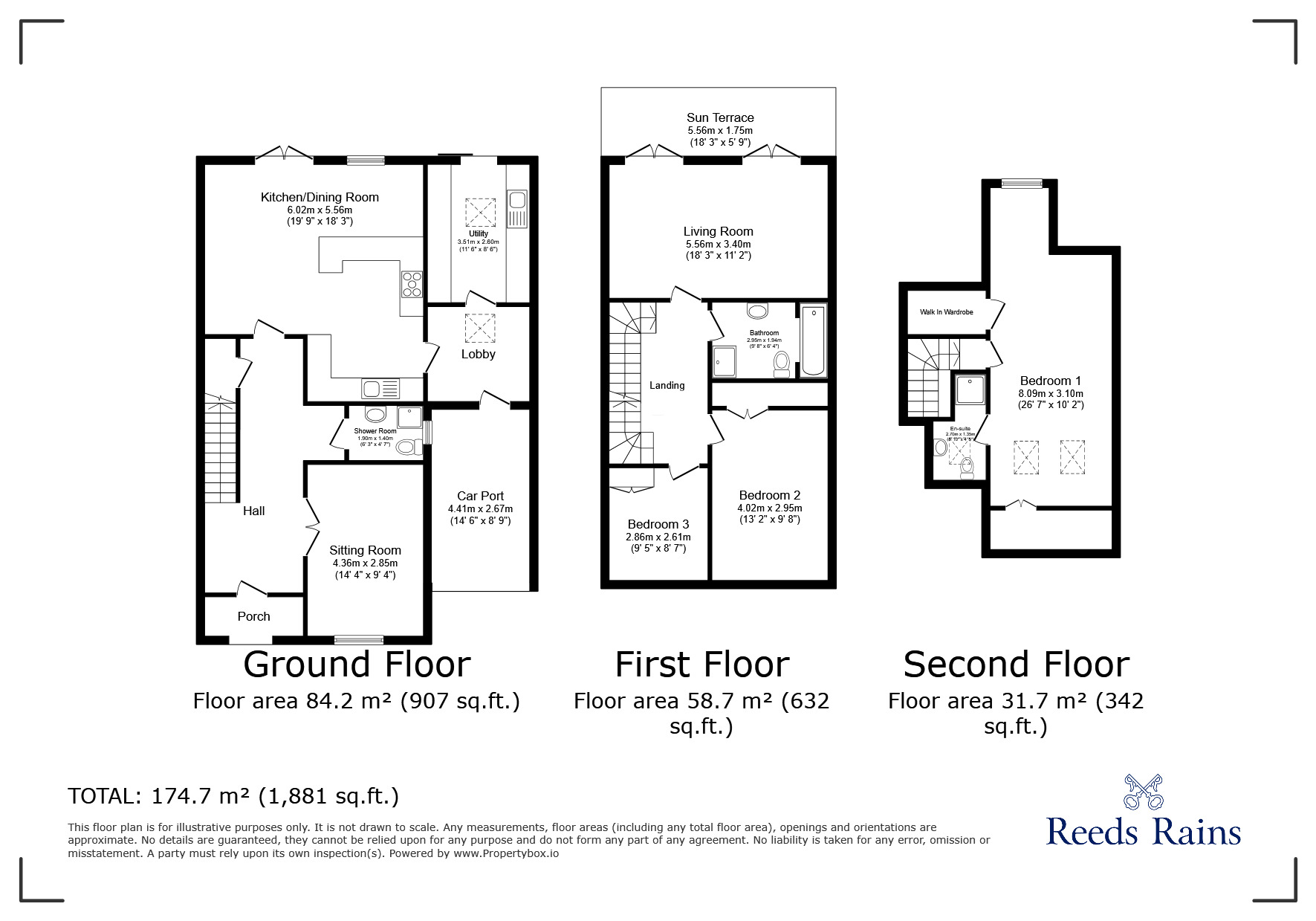 Floorplan of 3 bedroom End Terrace House for sale, Moss Lane, Alderley Edge, Cheshire, SK9