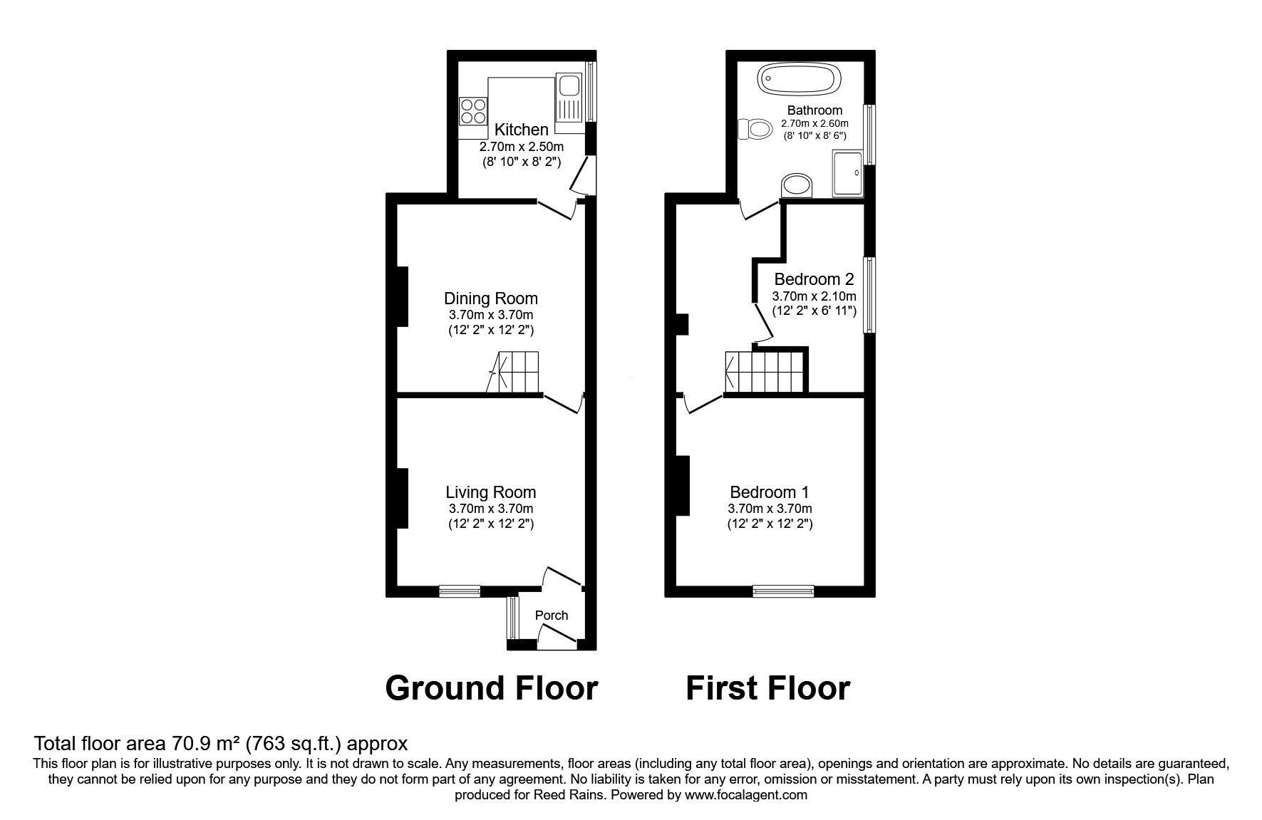 Floorplan of 2 bedroom End Terrace House for sale, Hawthorn Street, Wilmslow, Cheshire, SK9