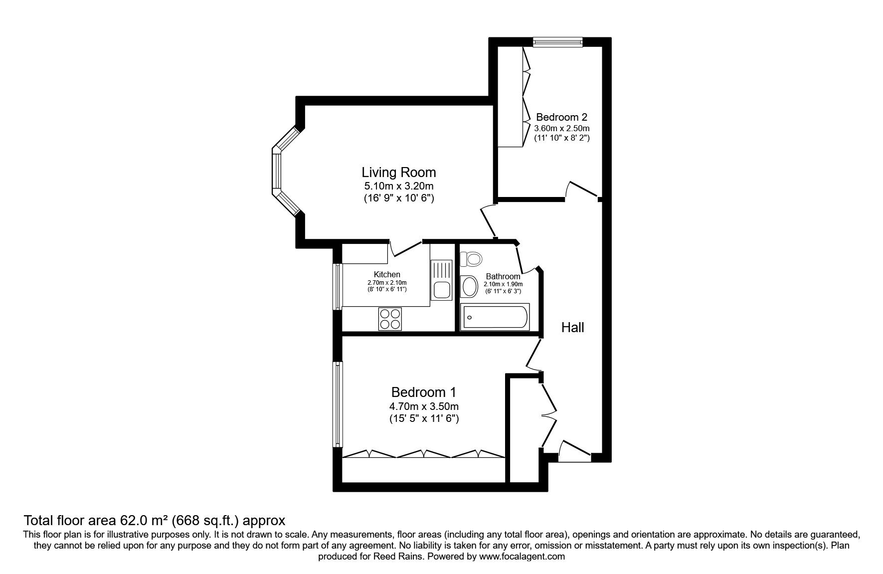 Floorplan of 2 bedroom  Flat for sale, Pinewood Road, Wilmslow, Cheshire, SK9