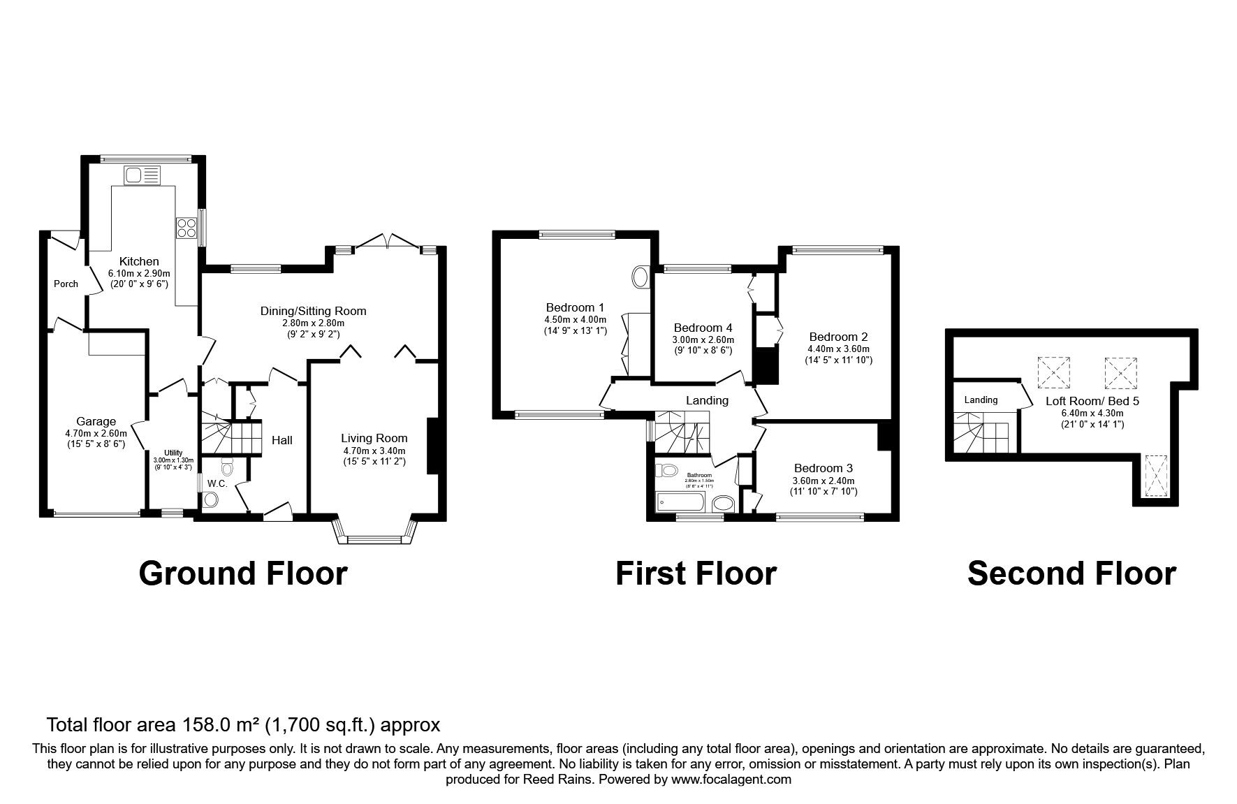 Floorplan of 5 bedroom Semi Detached House for sale, Moor Lane, Wilmslow, Cheshire, SK9