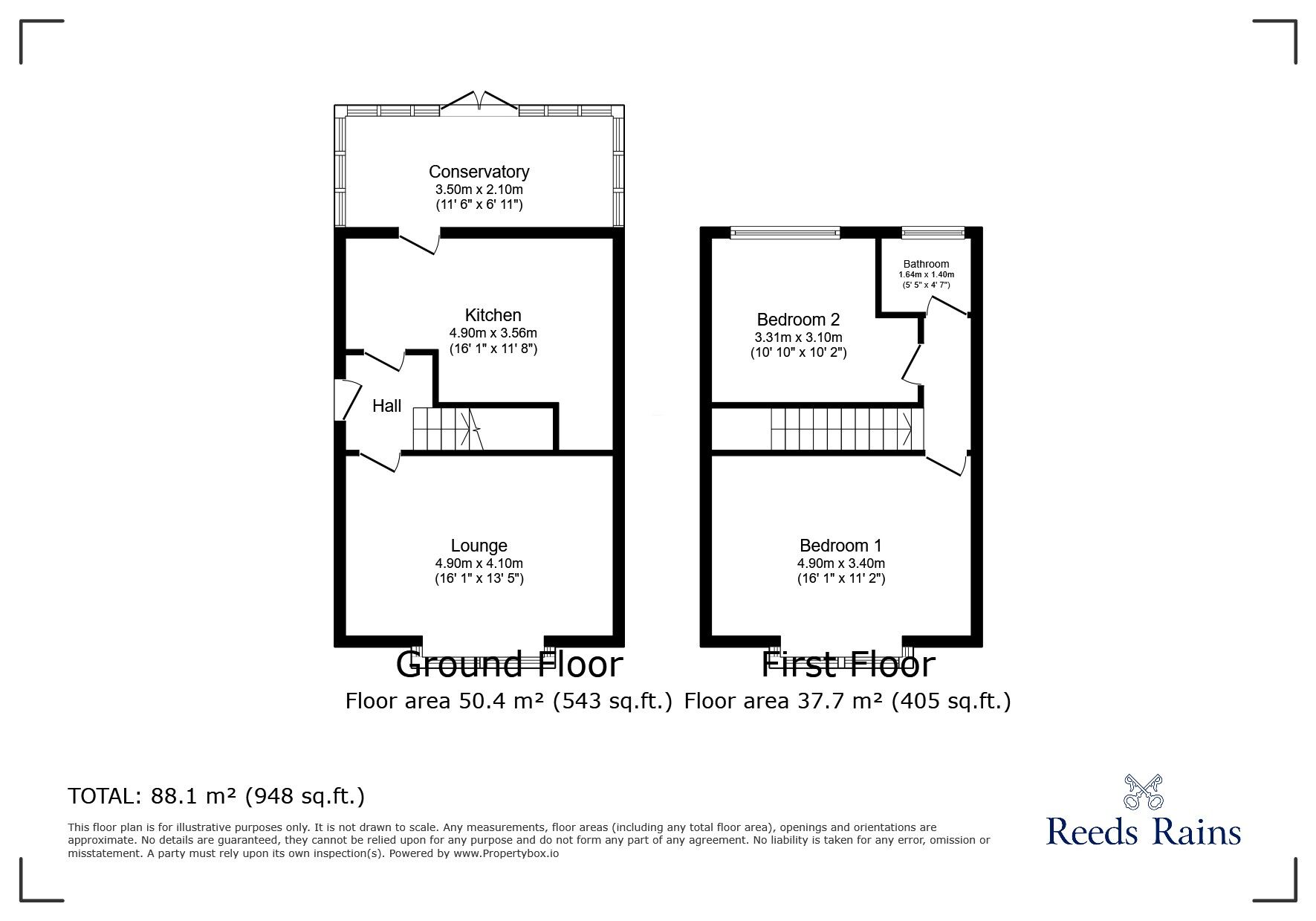 Floorplan of 2 bedroom Semi Detached House for sale, Wingfield Avenue, Wilmslow, Cheshire, SK9