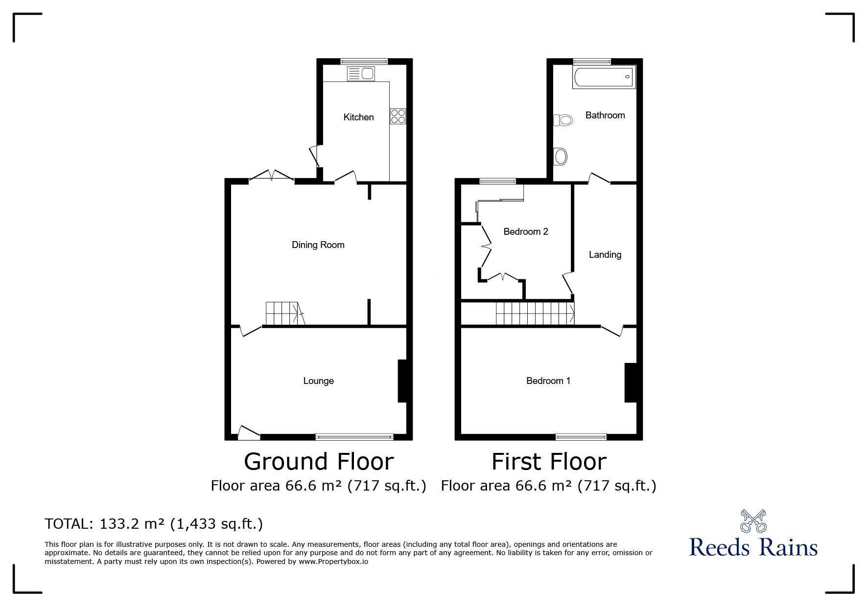 Floorplan of 2 bedroom Mid Terrace House to rent, River Street, Wilmslow, Cheshire, SK9