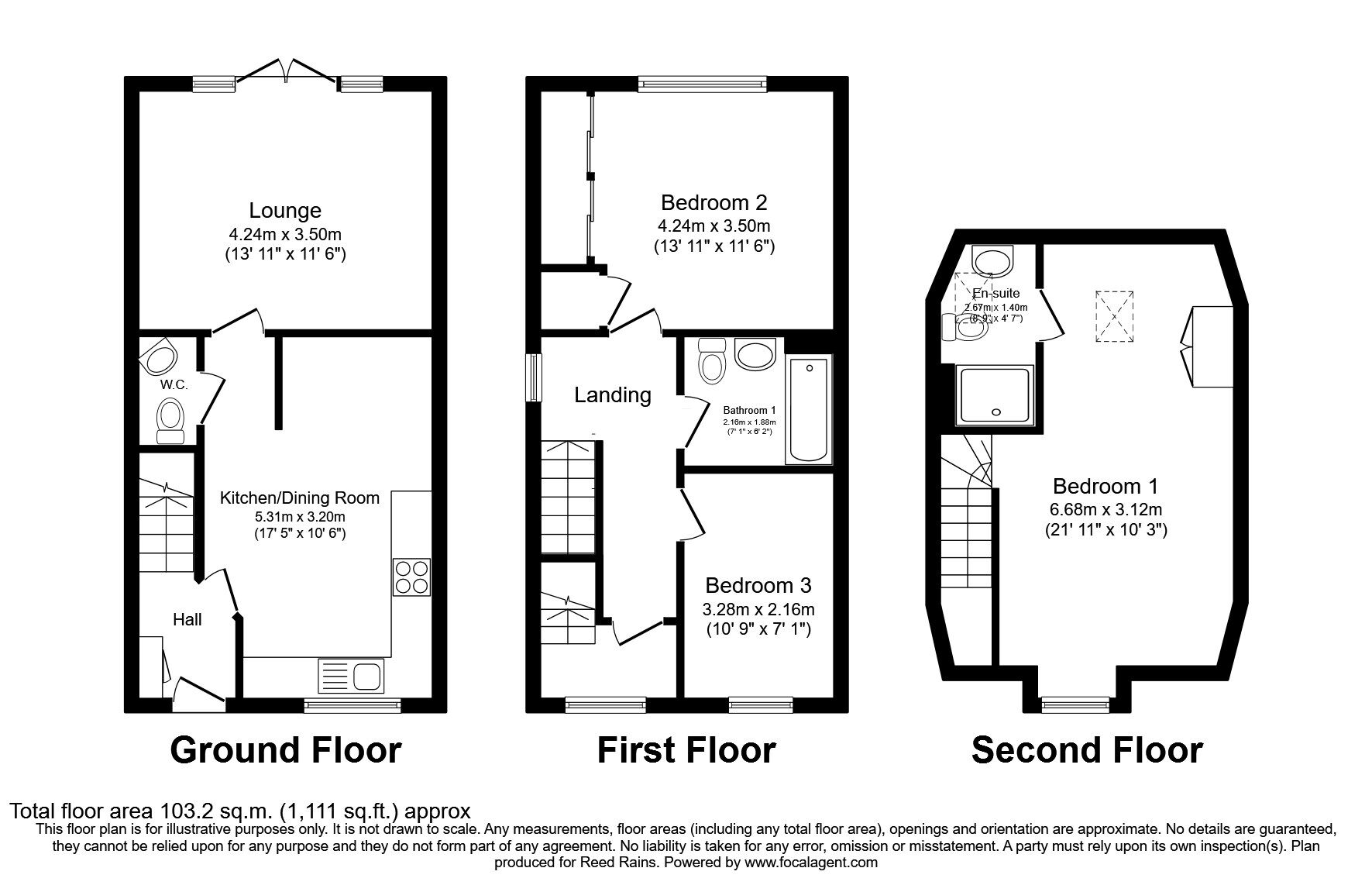 Floorplan of 3 bedroom Semi Detached House for sale, Bailey Road, Wilmslow, Cheshire, SK9