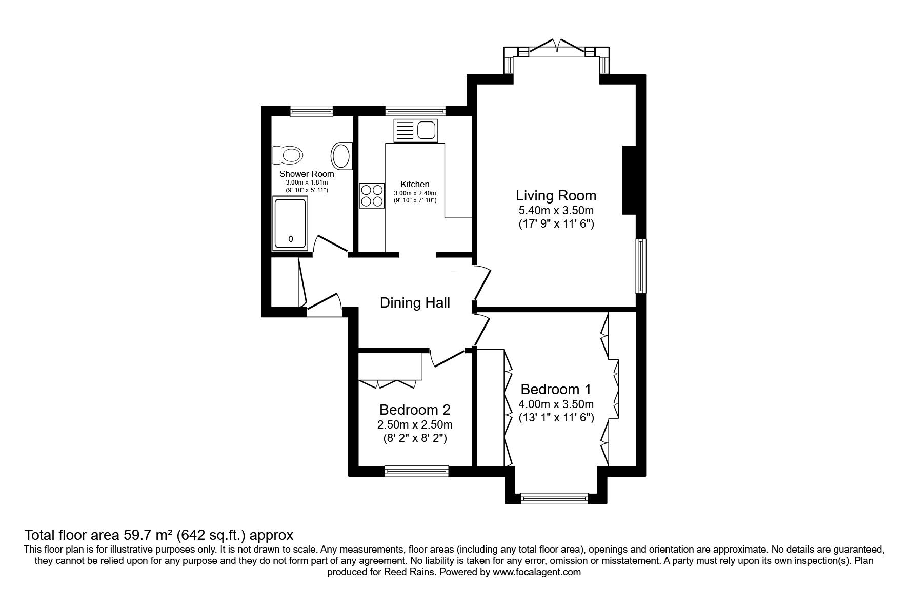 Floorplan of 2 bedroom  Flat for sale, The Alders, Woodacres Court, Wilmslow, SK9