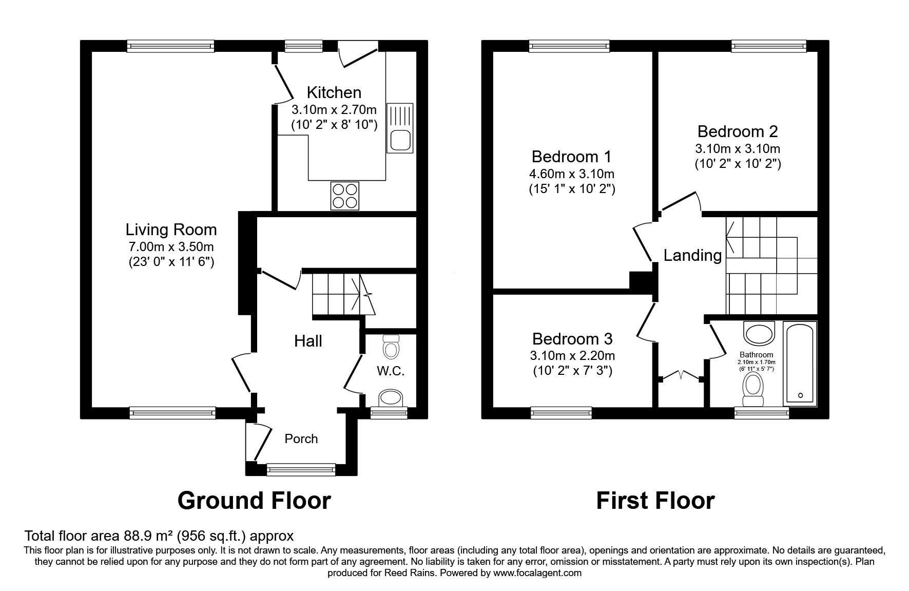 Floorplan of 3 bedroom Mid Terrace House for sale, Styal View, Wilmslow, SK9