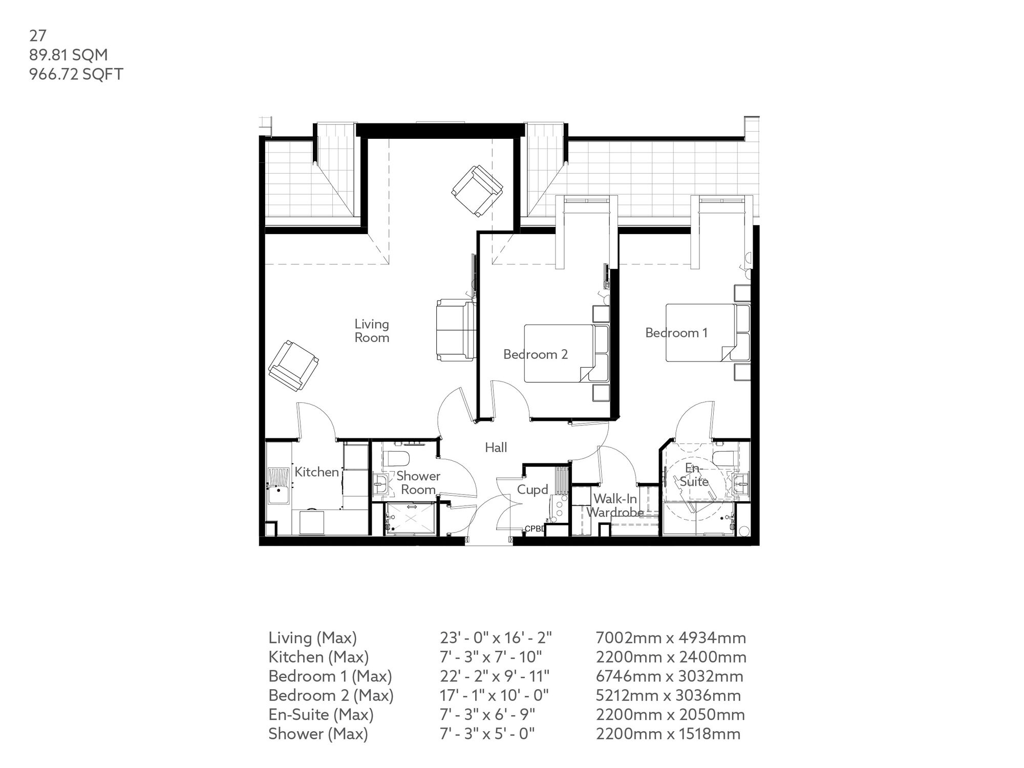 Floorplan of 2 bedroom  Flat for sale, Coare Street, Macclesfield, Cheshire, SK10