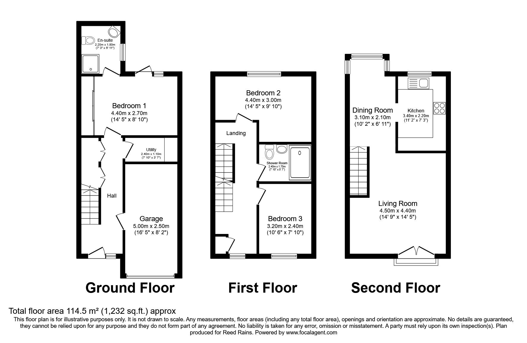 Floorplan of 3 bedroom Mid Terrace House for sale, Balmoral Way, Wilmslow, Cheshire, SK9