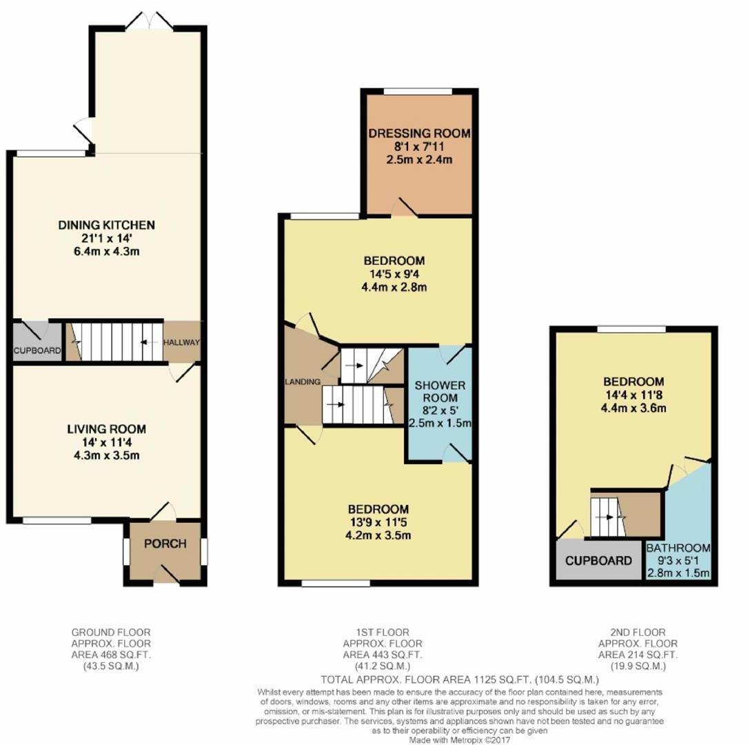 Floorplan of 3 bedroom Mid Terrace House to rent, Alma Lane, Wilmslow, Cheshire, SK9