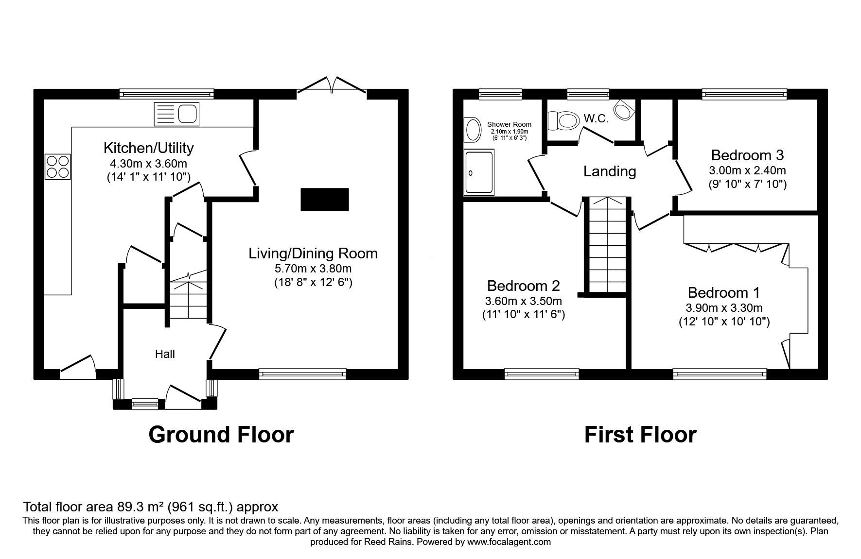 Floorplan of 3 bedroom Mid Terrace House for sale, Knowle Park, Handforth, Cheshire, SK9