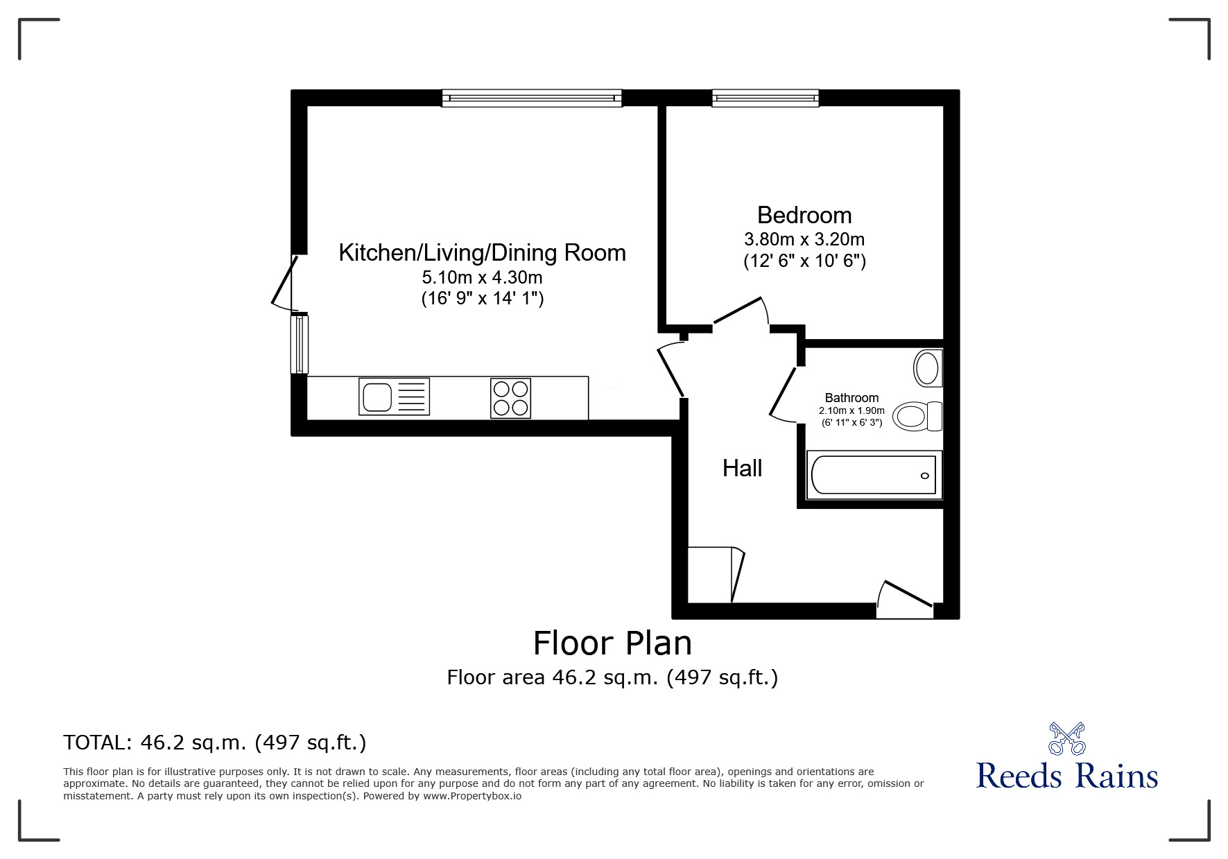 Floorplan of 1 bedroom  Flat to rent, Macclesfield Road, Wilmslow, Cheshire, SK9