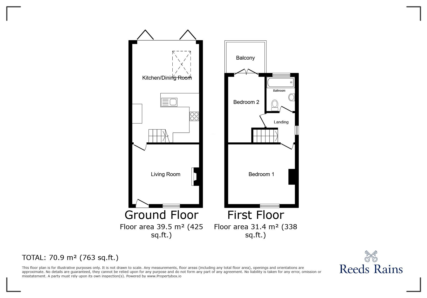 Floorplan of 2 bedroom Semi Detached House to rent, Moss Lane, Alderley Edge, Cheshire, SK9