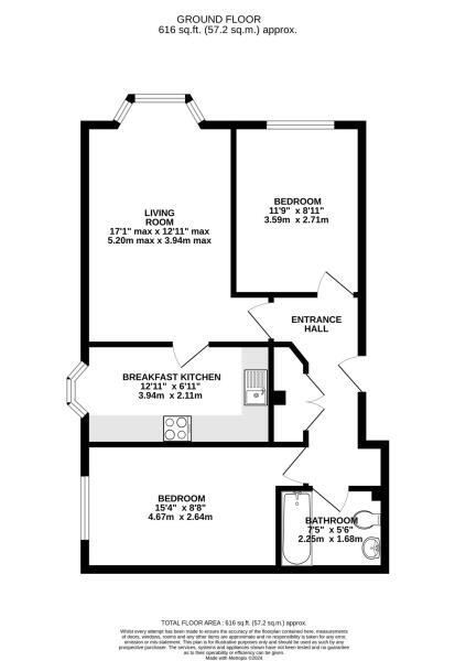 Floorplan of 2 bedroom  Flat for sale, Pinewood Road, Wilmslow, Cheshire, SK9