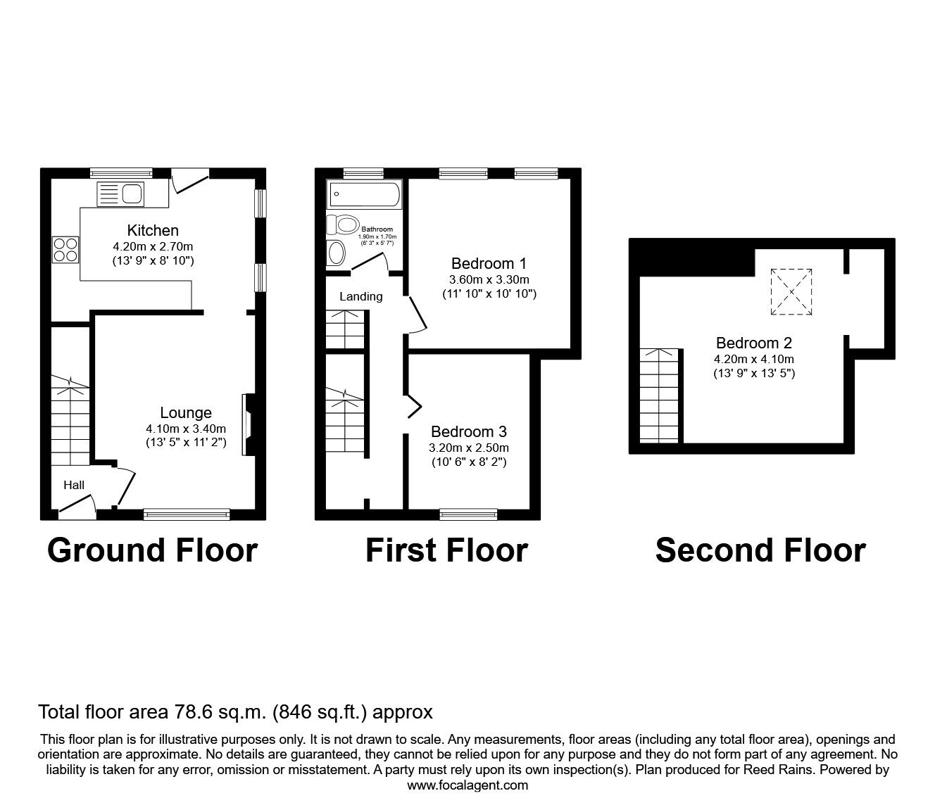 Floorplan of 3 bedroom Mid Terrace House to rent, Atherton Road, Sheffield, S2