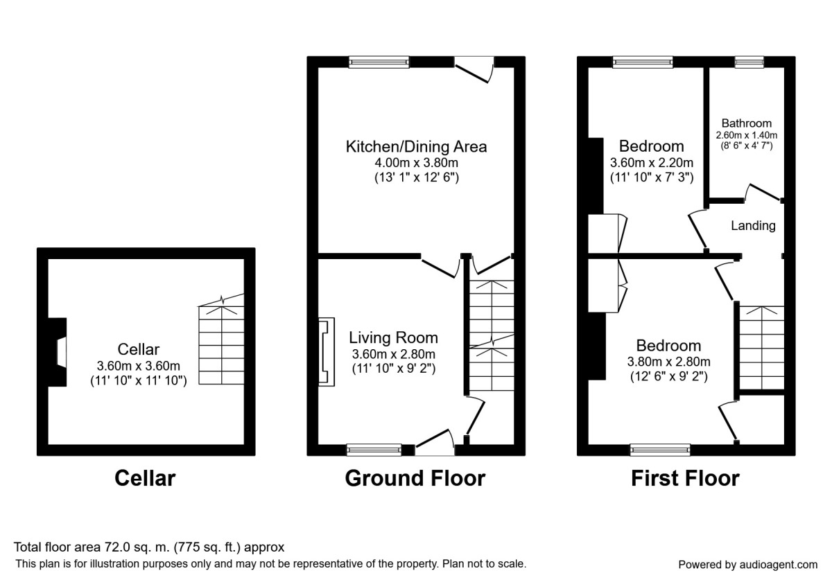 Floorplan of 2 bedroom Mid Terrace House to rent, Stannington View Road, Sheffield, S10