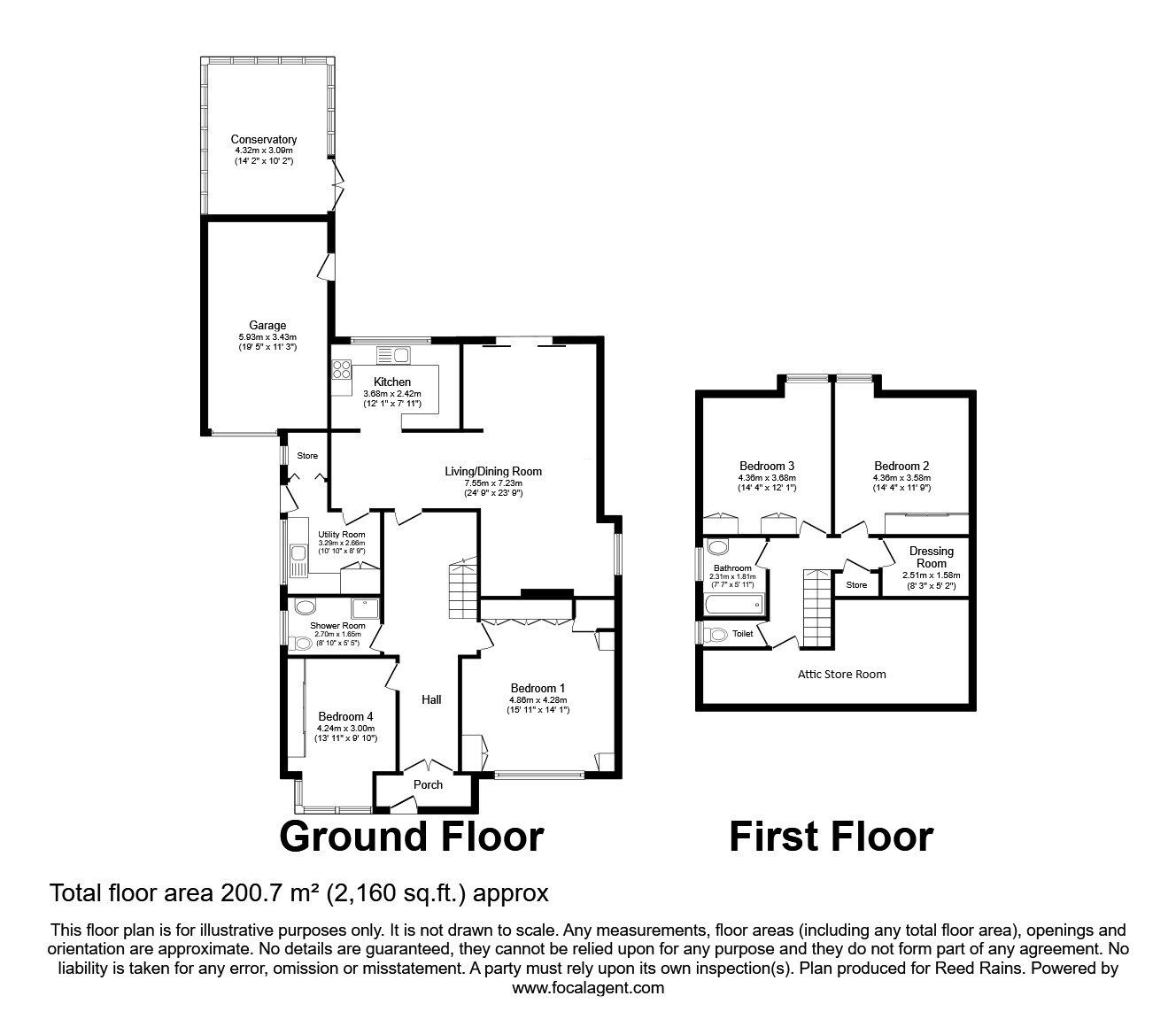 Floorplan of 4 bedroom Detached Bungalow for sale, Bocking Lane, Sheffield, South Yorkshire, S8