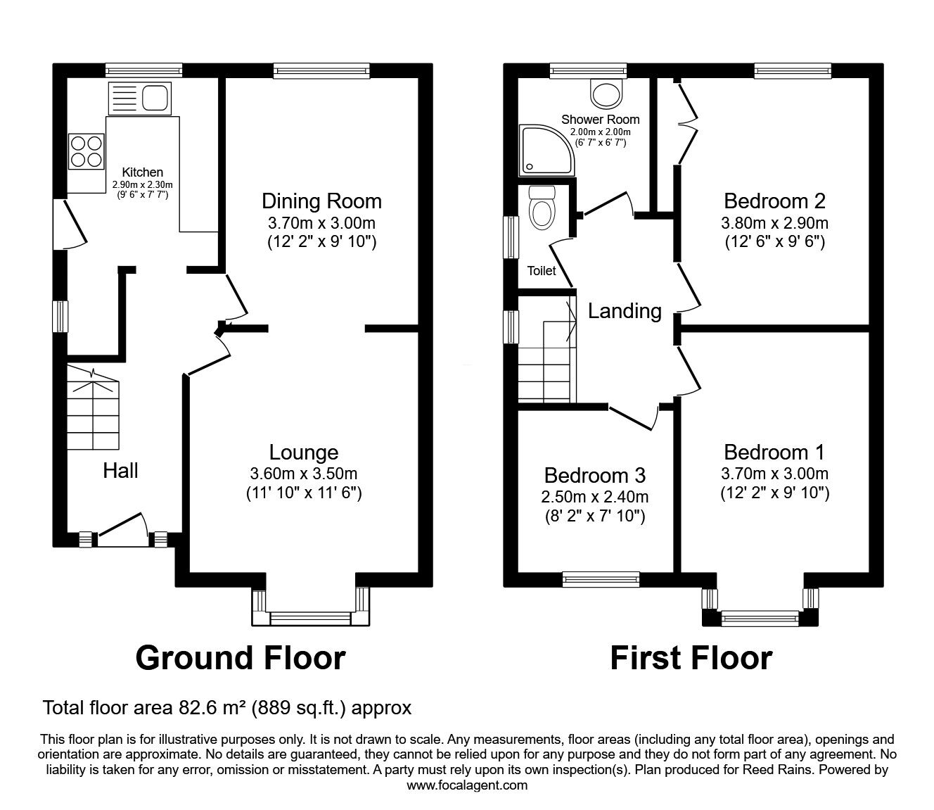 Floorplan of 3 bedroom Semi Detached House for sale, Edmund Avenue, Sheffield, South Yorkshire, S17