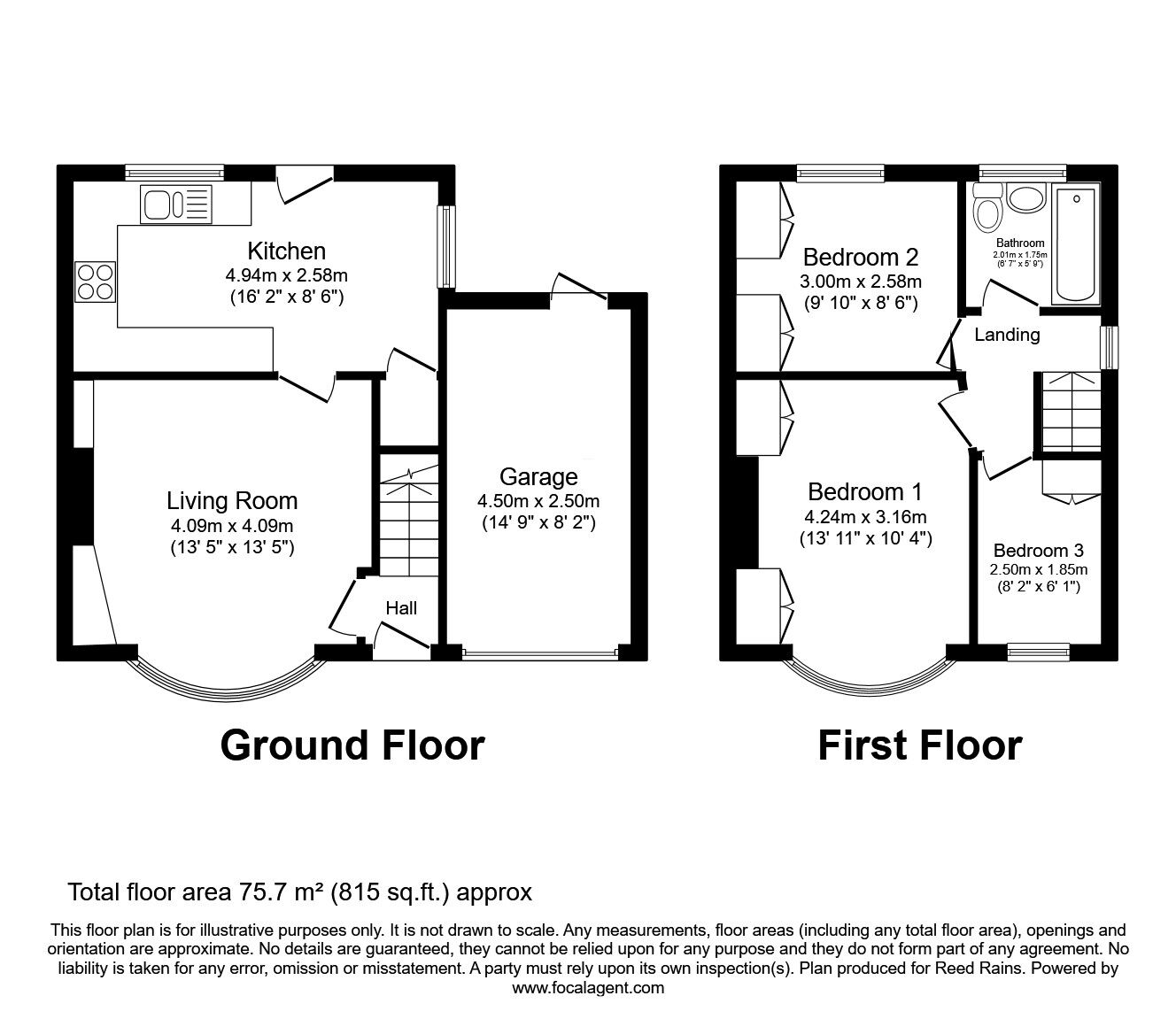 Floorplan of 3 bedroom Semi Detached House for sale, Hollythorpe Road, Sheffield, South Yorkshire, S8