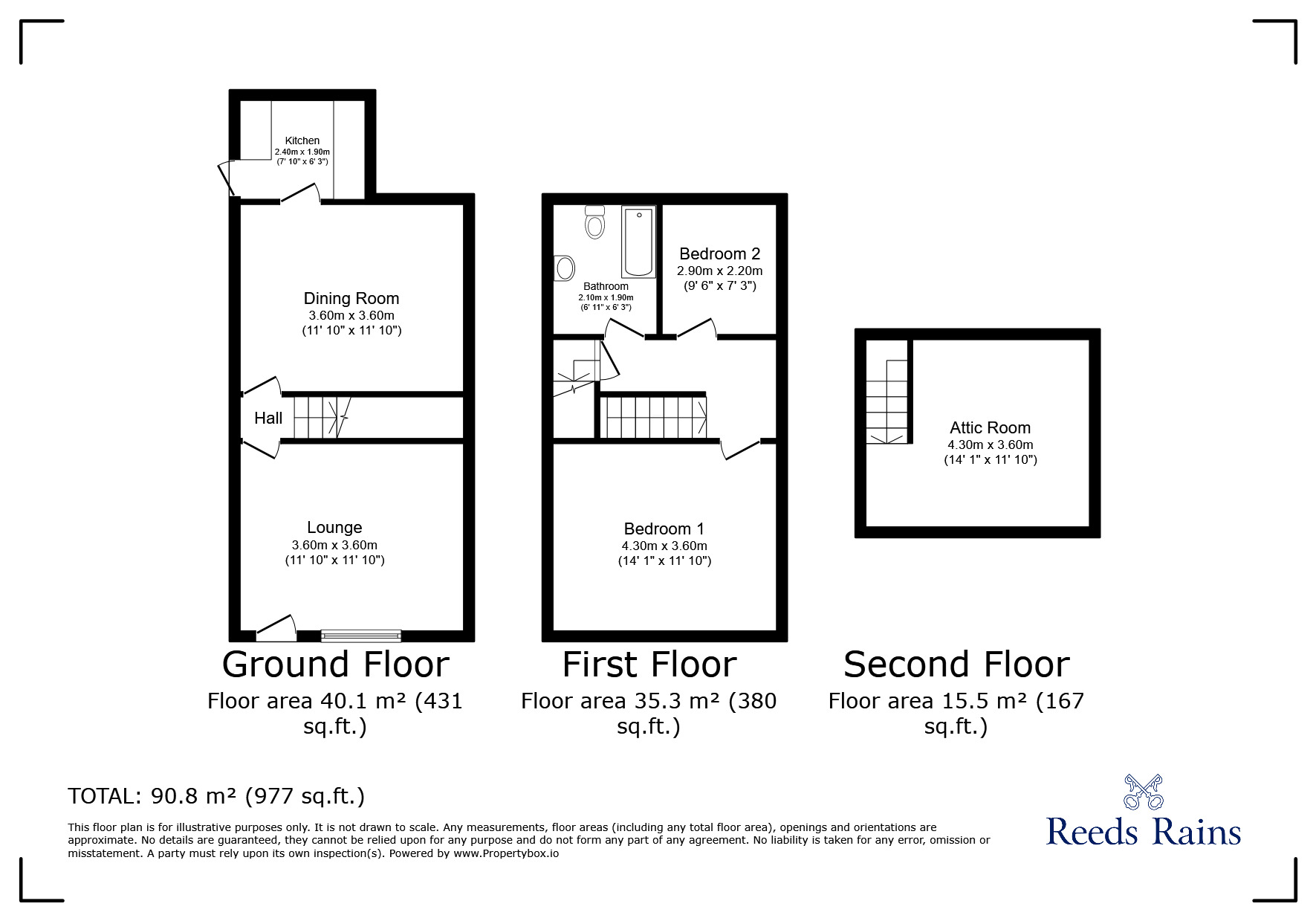 Floorplan of 3 bedroom Mid Terrace House for sale, Tyzack Road, Sheffield, South Yorkshire, S8