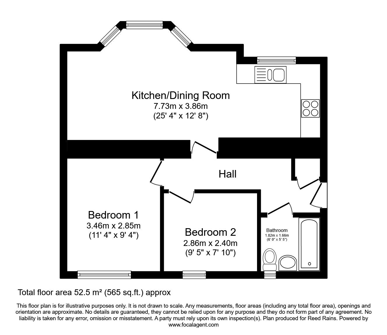 Floorplan of 2 bedroom  Flat for sale, Pickard Drive, Sheffield, South Yorkshire, S13