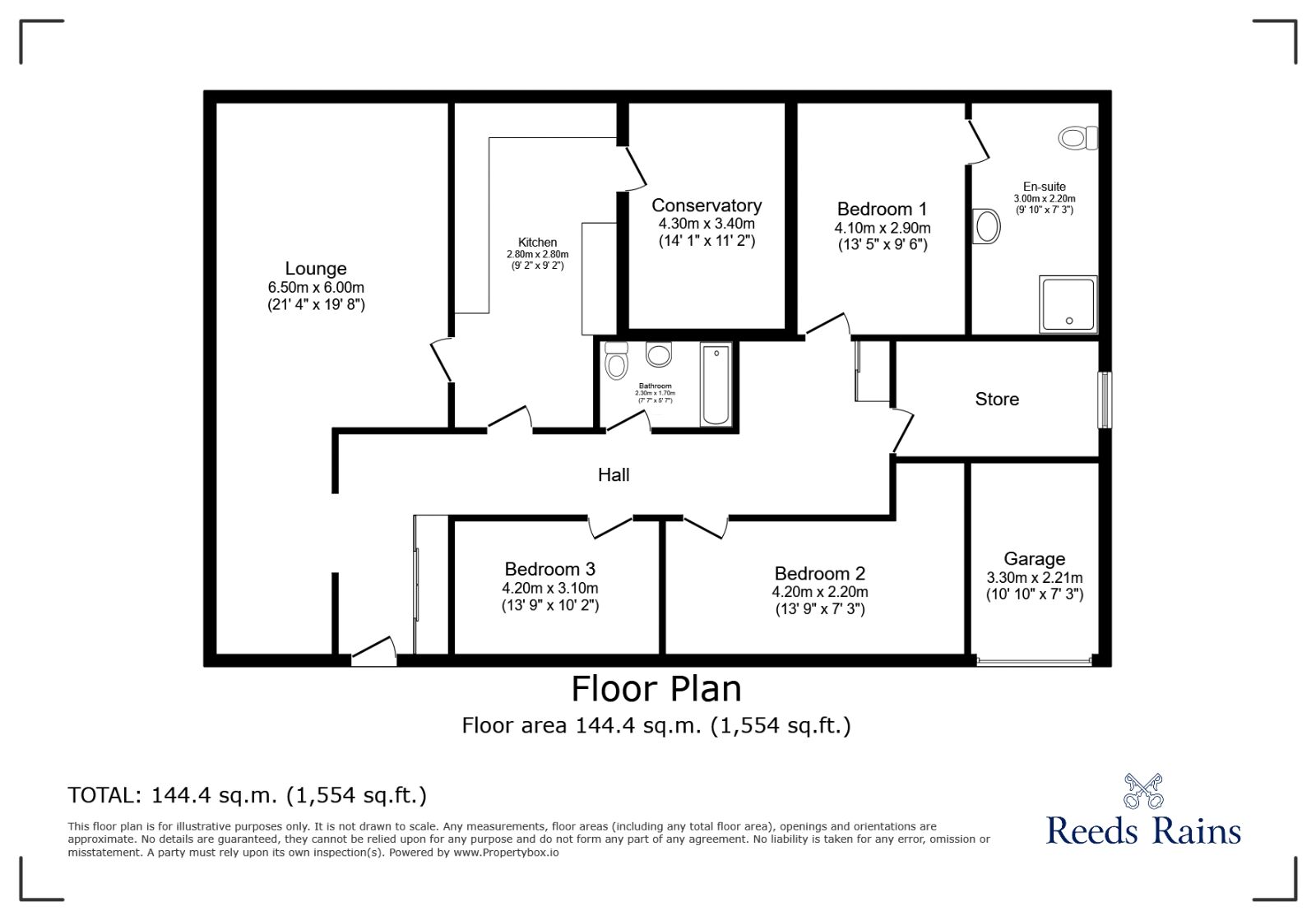 Floorplan of 3 bedroom Detached Bungalow for sale, Bartle Road, Sheffield, South Yorkshire, S12