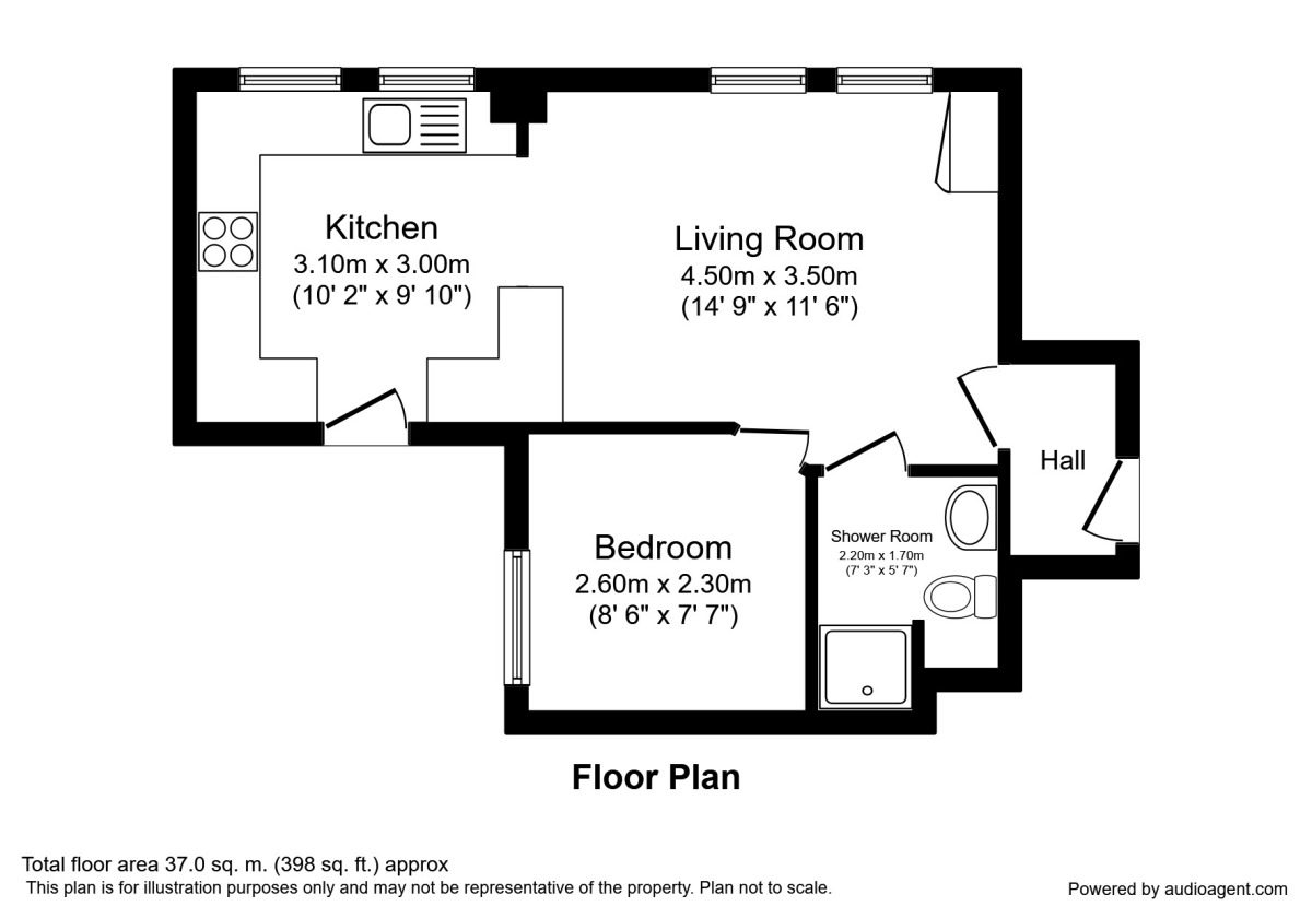 Floorplan of 1 bedroom  Flat to rent, Rydal Crescent, Sheffield, South Yorkshire, S8