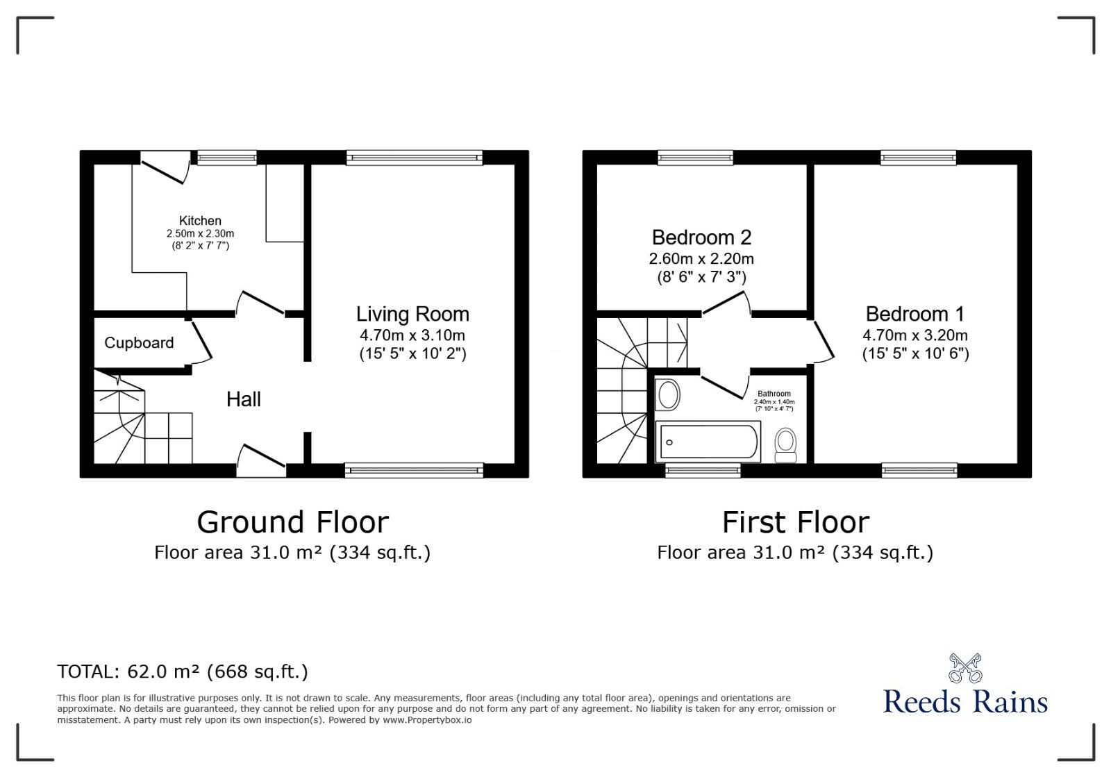 Floorplan of 2 bedroom Semi Detached House for sale, Fishponds Road, Sheffield, South Yorkshire, S13