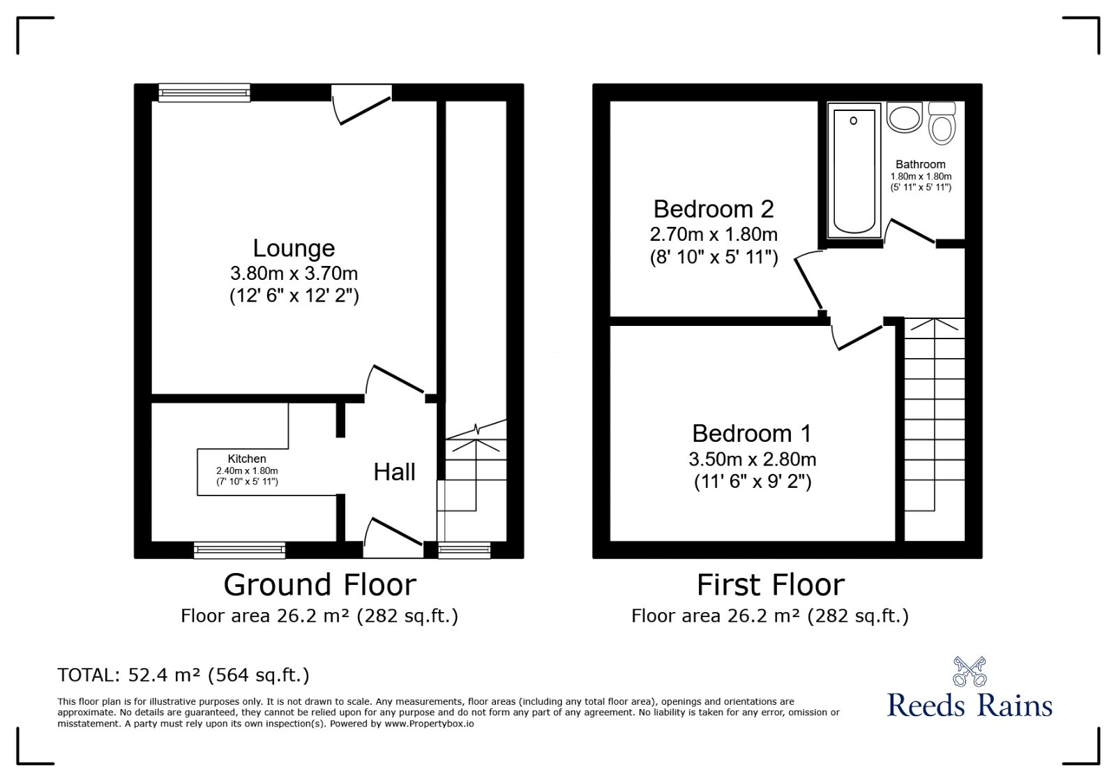 Floorplan of 2 bedroom Mid Terrace House to rent, Jordanthorpe Green, Sheffield, South Yorkshire, S8