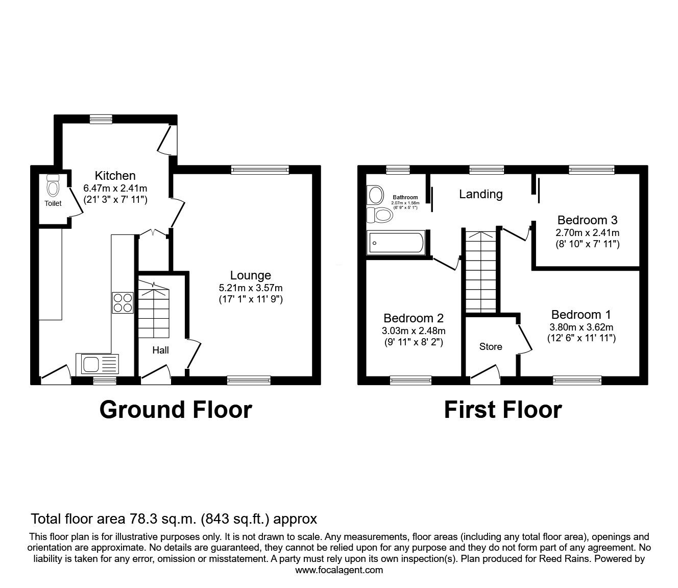 Floorplan of 3 bedroom Mid Terrace House for sale, Lowedges Road, Sheffield, South Yorkshire, S8