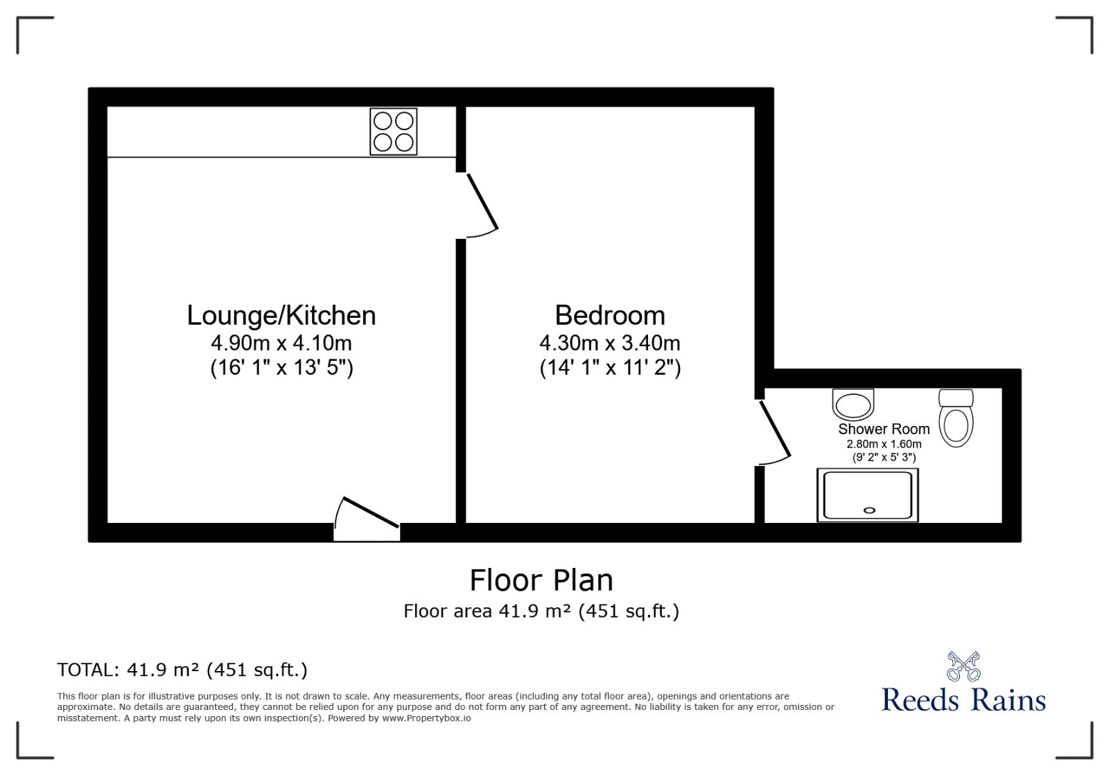 Floorplan of 1 bedroom Mid Terrace House to rent, Wayland Road, Sheffield, South Yorkshire, S11