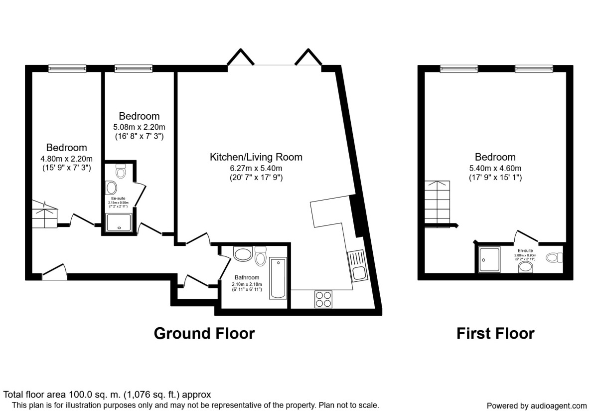 Floorplan of 3 bedroom  Flat to rent, Rydal Crescent, Sheffield, South Yorkshire, S8