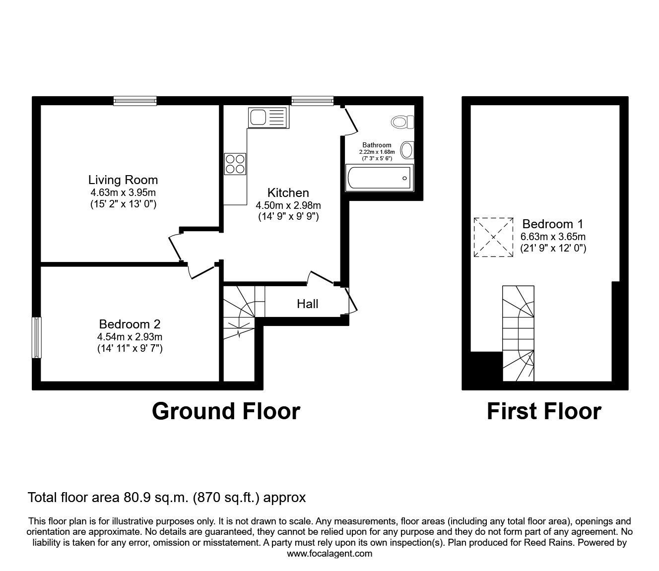 Floorplan of 2 bedroom  Flat to rent, Priory Road, Sheffield, South Yorkshire, S7