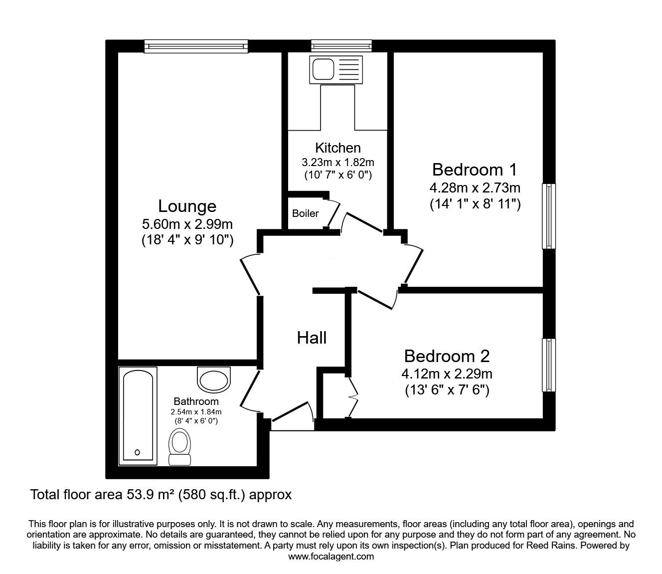 Floorplan of 2 bedroom  Flat for sale, Hallam Grange Close, Sheffield, South Yorkshire, S10