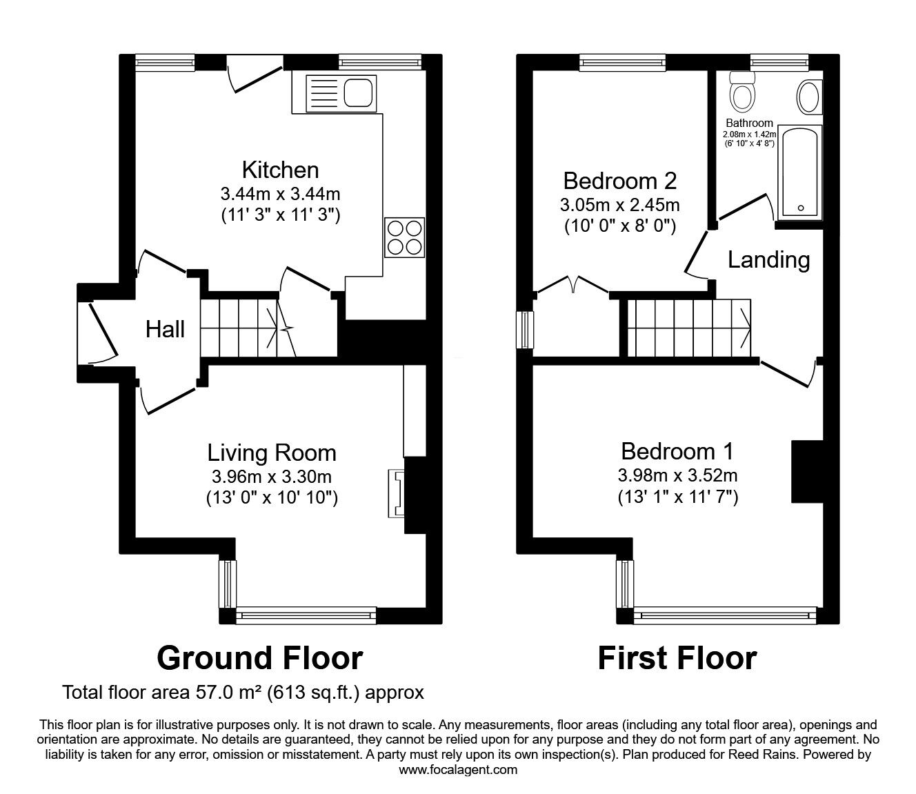 Floorplan of 2 bedroom Semi Detached House for sale, Foxwood Grove, Sheffield, South Yorkshire, S12