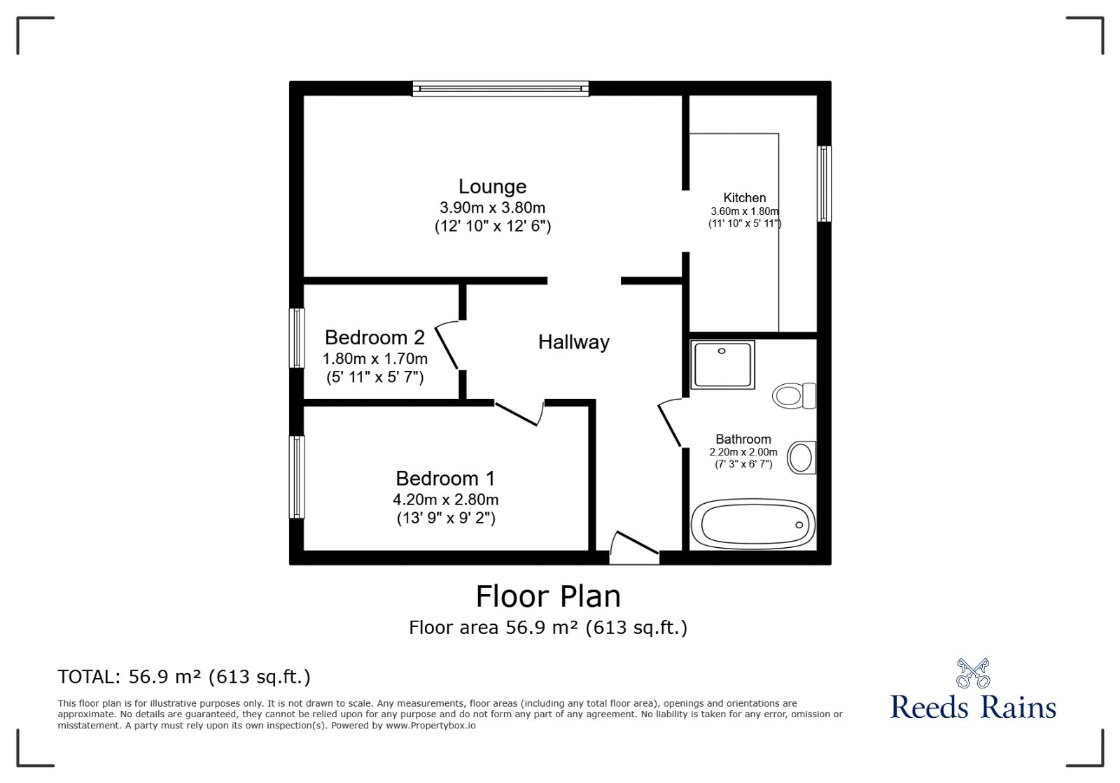 Floorplan of 2 bedroom  Flat for sale, Batemoor Road, Sheffield, South Yorkshire, S8