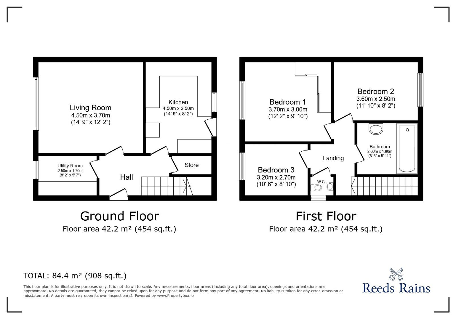 Floorplan of 3 bedroom Semi Detached House for sale, Carter Lodge Drive, Sheffield, South Yorkshire, S12