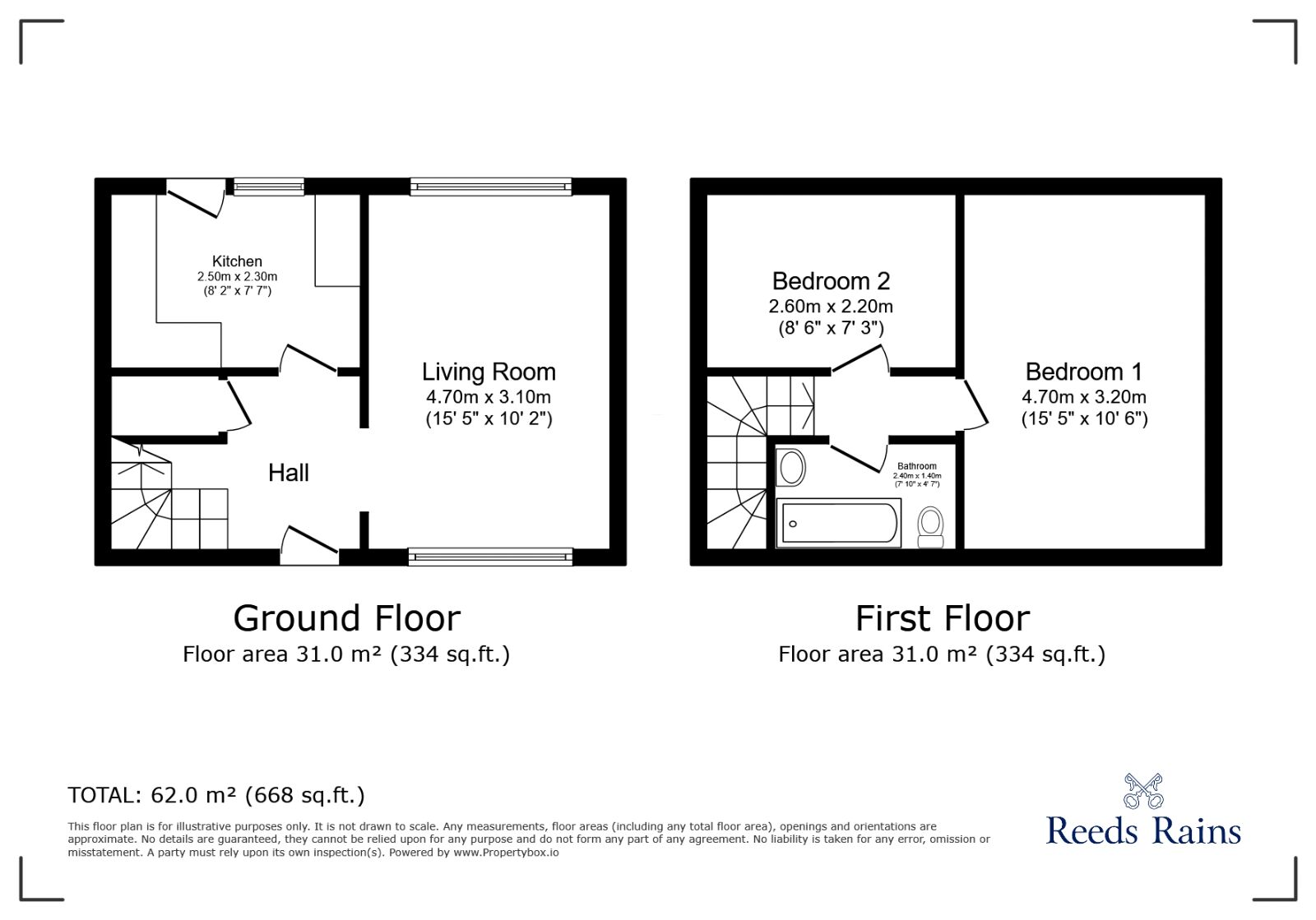 Floorplan of 2 bedroom Semi Detached House for sale, Fishponds Road, Sheffield, South Yorkshire, S13