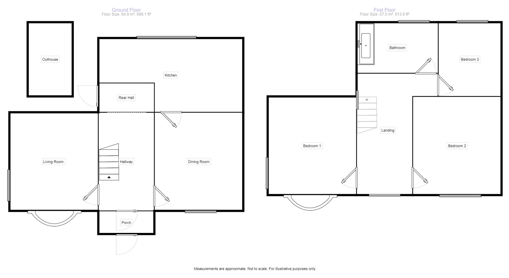 Floorplan of 3 bedroom Semi Detached House for sale, Tower Road, Llangollen, Denbighshire, LL20