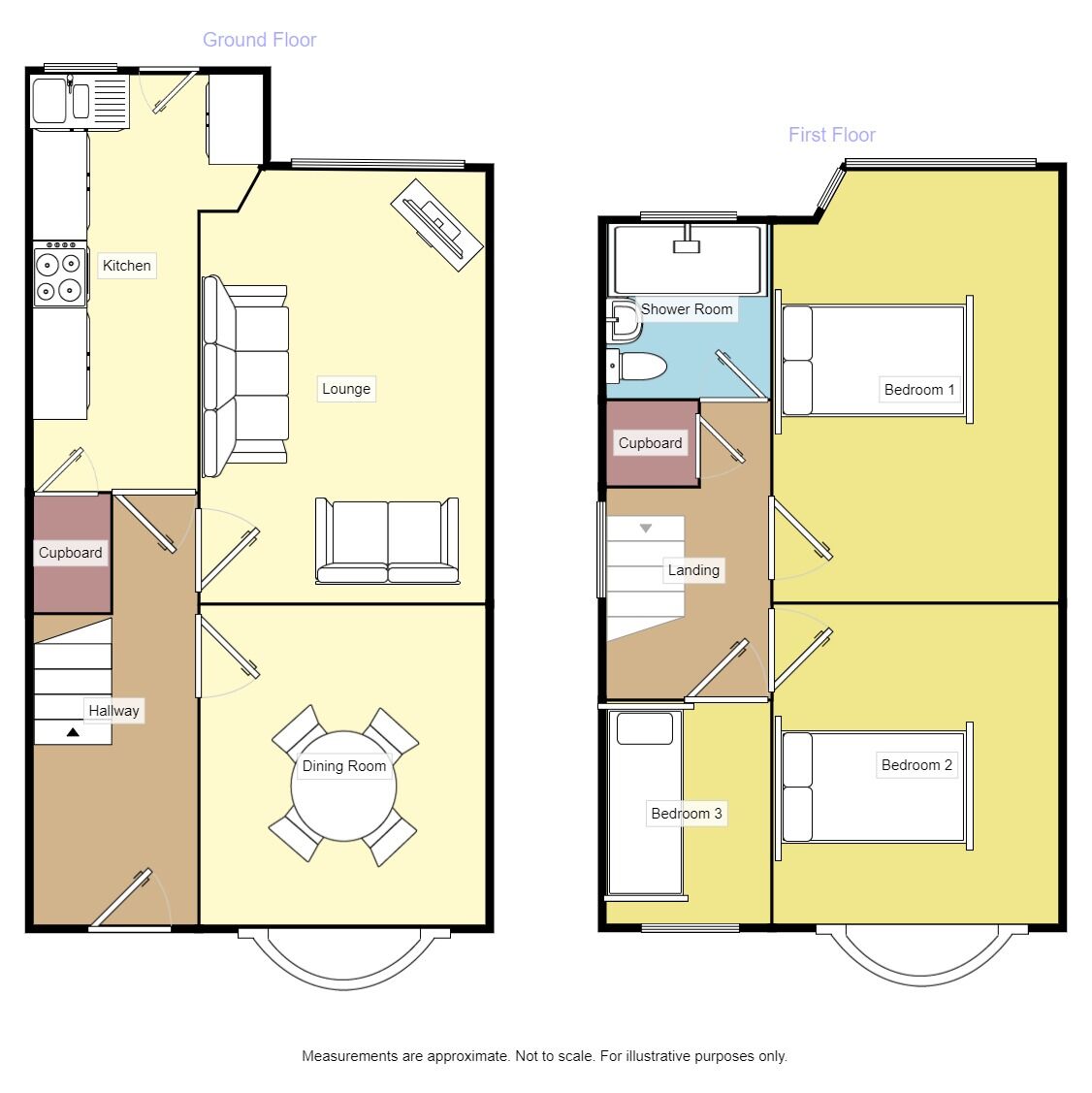 Floorplan of 3 bedroom Semi Detached House for sale, Cranfield Grove, Birmingham, West Midlands, B26